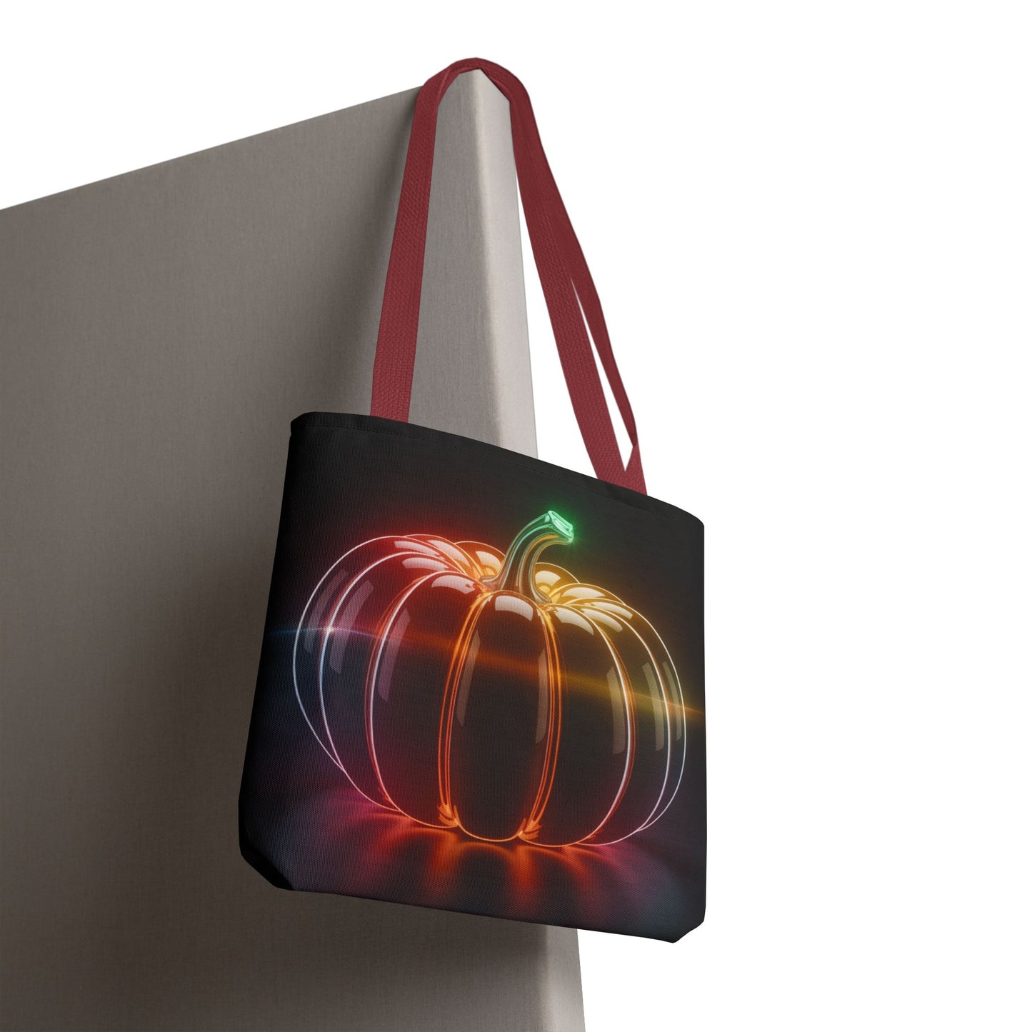 Neon Pumpkin Tote Bag, Glowing Halloween Bag, Modern Fall Tote, Pumpkin Aesthetic Accessory, Trick Or Treat Bag, Spooky Season Gift