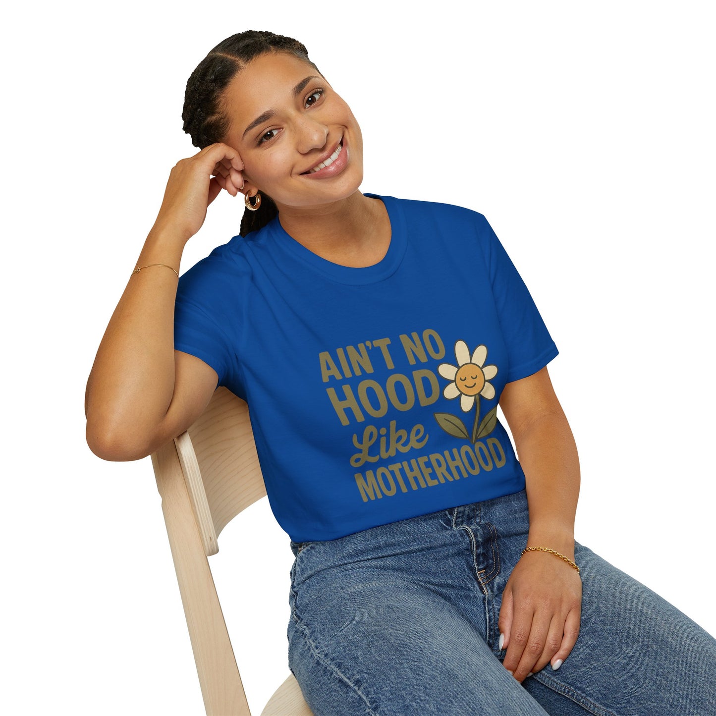 Ain't No Hood Like Motherhood T-Shirt - Unisex Softstyle Tee for Moms Mother's Day Gift