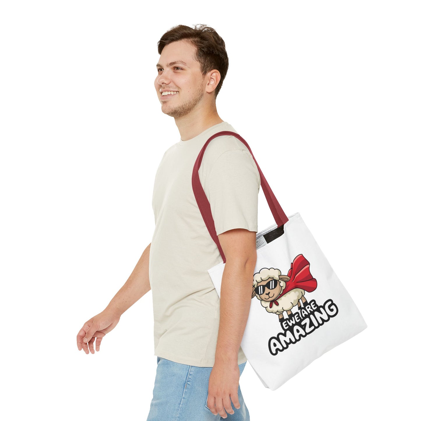 Sheep Tote Bag - Ewe Are Amazing Inspirational Bag Everyday Tote Funny Bag