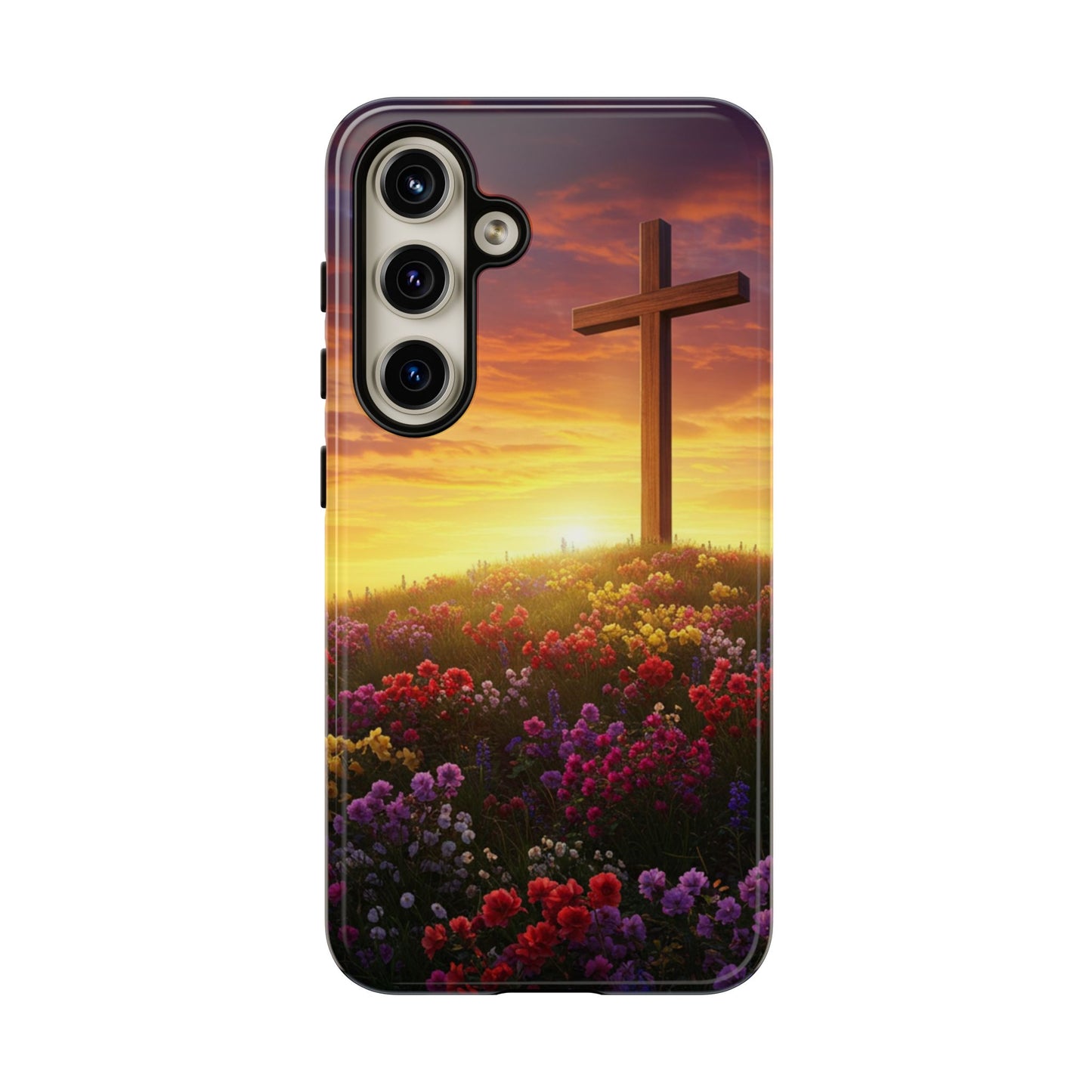 Samsung Phone Case Cross on a Hill Painting Christian Phone Case Cross Samsung Case