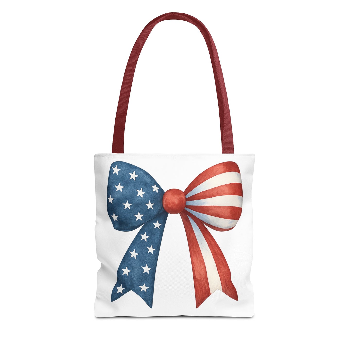 Patriotic Bow Tote Bag | 4th of July Reusable Bag | American Flag Tote | USA Stars Stripes Bag | Independence Day Gift | USA Market Bag