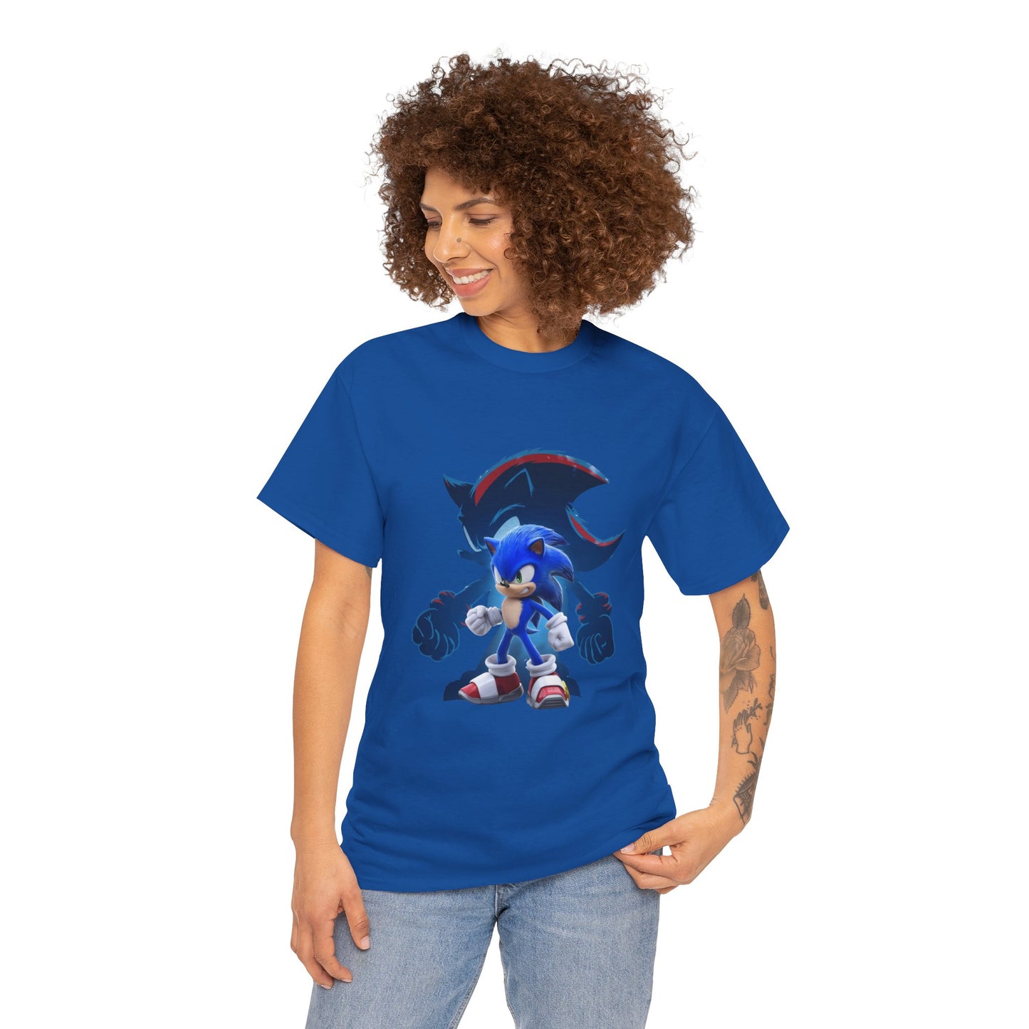 Blue Speed Hero Graphic Tee | Retro Gaming Legend T-Shirt | Fan Inspired Gamer Apparel | Cool Vintage Style Unisex Shirt for Adults & Teens