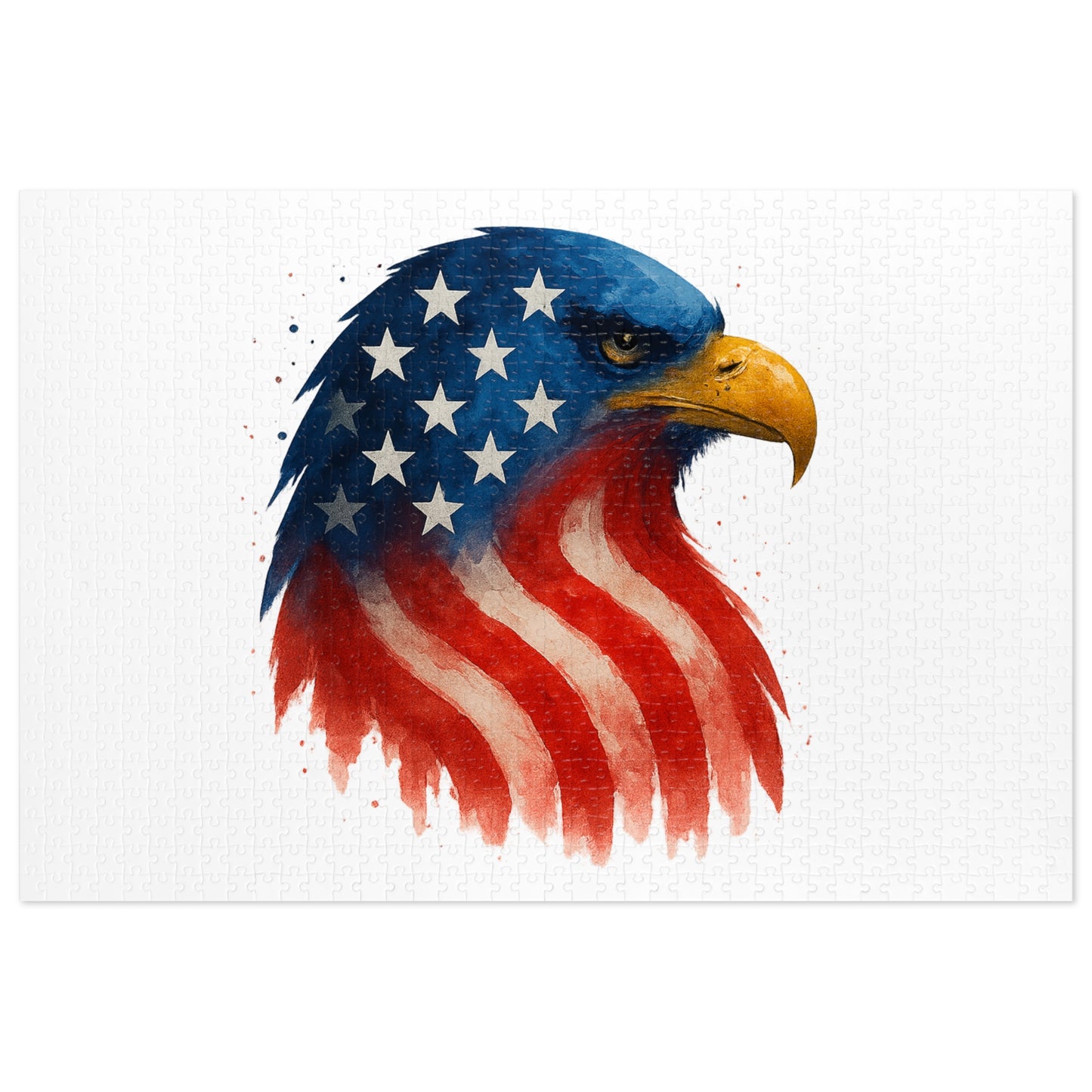 Patriotic Eagle Puzzle - 252 pc - 2000 pc Eagle Jigsaw in Tin, USA Family Game Night, Independence Day Gift, Educational Relaxation Decor