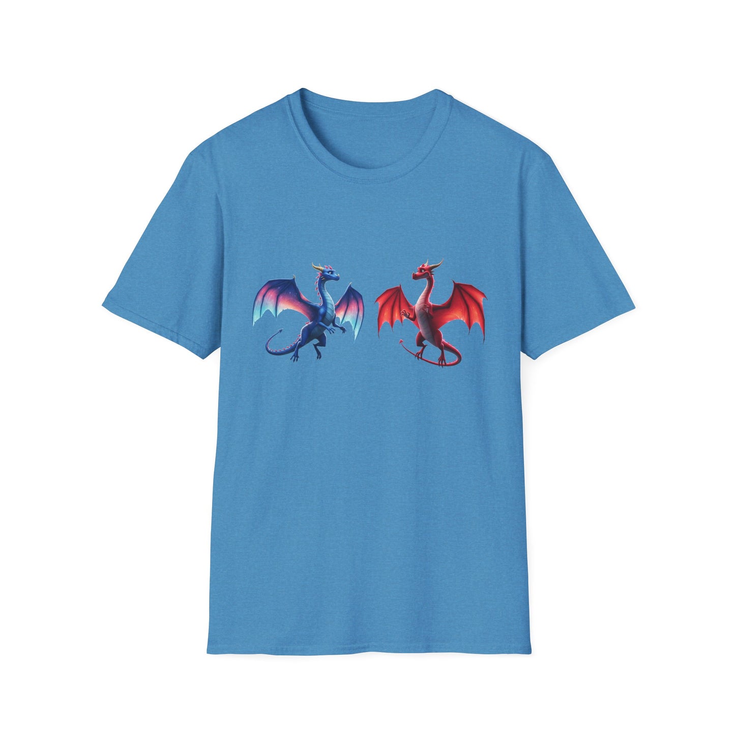 Dragon Duel Fantasy T-Shirt | Fire & Ice Dragon Graphic Tee | Unisex Gamer Shirt | DnD Gift | Cool Mythical Creature Shirt