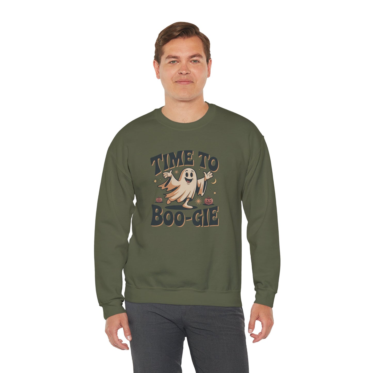 Time to Boo-gie Sweatshirt, Cute Ghost Halloween Crewneck, Spooky Sayings Graphic Pullover, Boo-gie Ghost Sweater, Fall Spooky Season Outfit