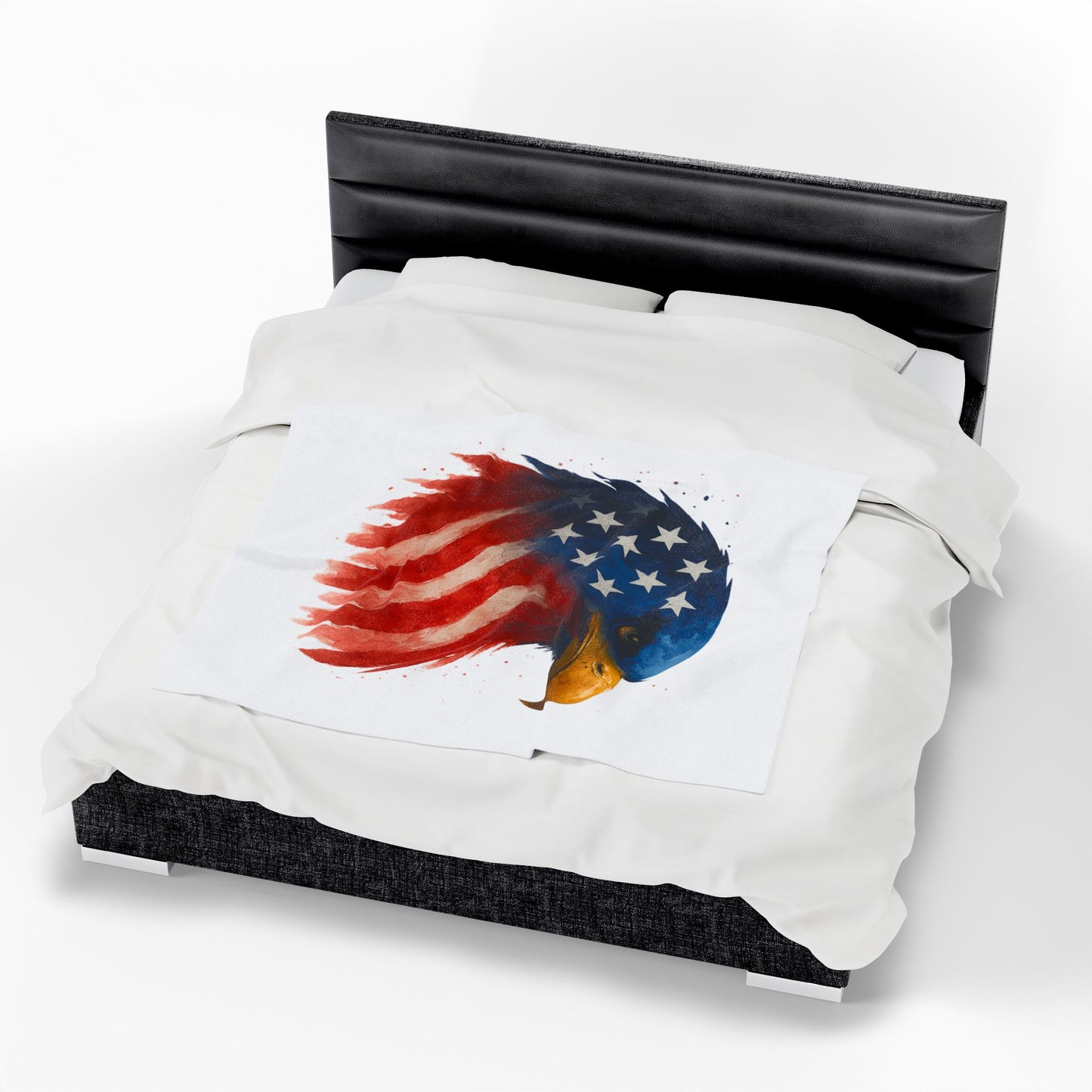Patriotic Eagle Plush Blanket - Soft USA Flag Throw - Cozy Polyester Eagle Throw for Veterans, 4th of July, Home Decor Gift