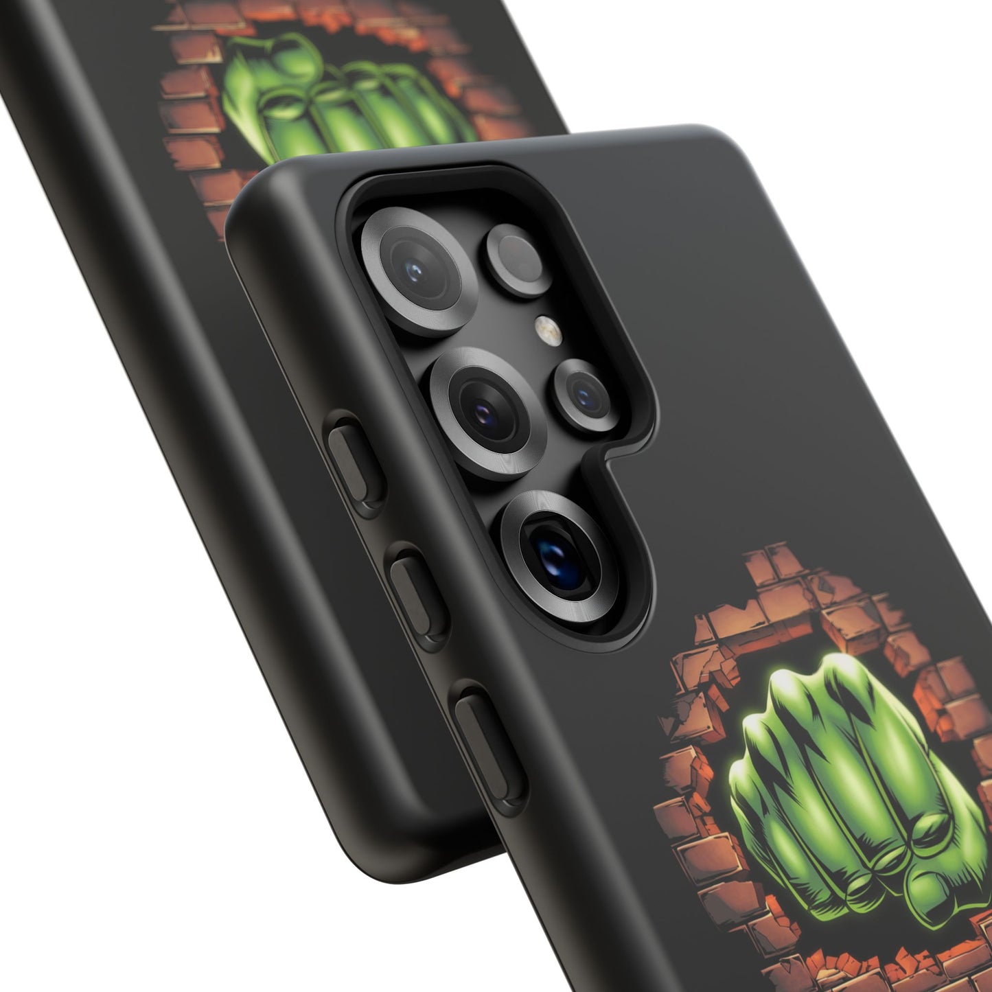 Samsung Phone Case, Green Fist Smashing Wall Design, Comic Book Phone Case, Geeky Case