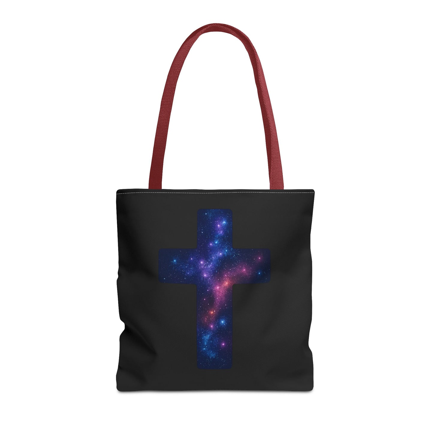 Galaxy Cross Tote Bag – Christian Faith Bag, Inspirational Reusable Shopper, Spiritual Gift for Women & Men, Religious Church Bag