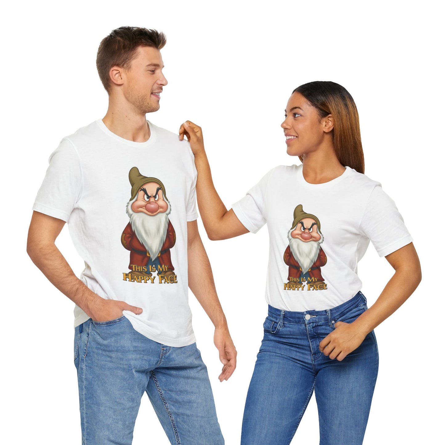 Grumpy Mood Shirt | This Is My Happy Face Tee | Funny Sarcastic Graphic T-Shirt | Retro Grumpy Beard Shirt | Gift for Men Women Introverts