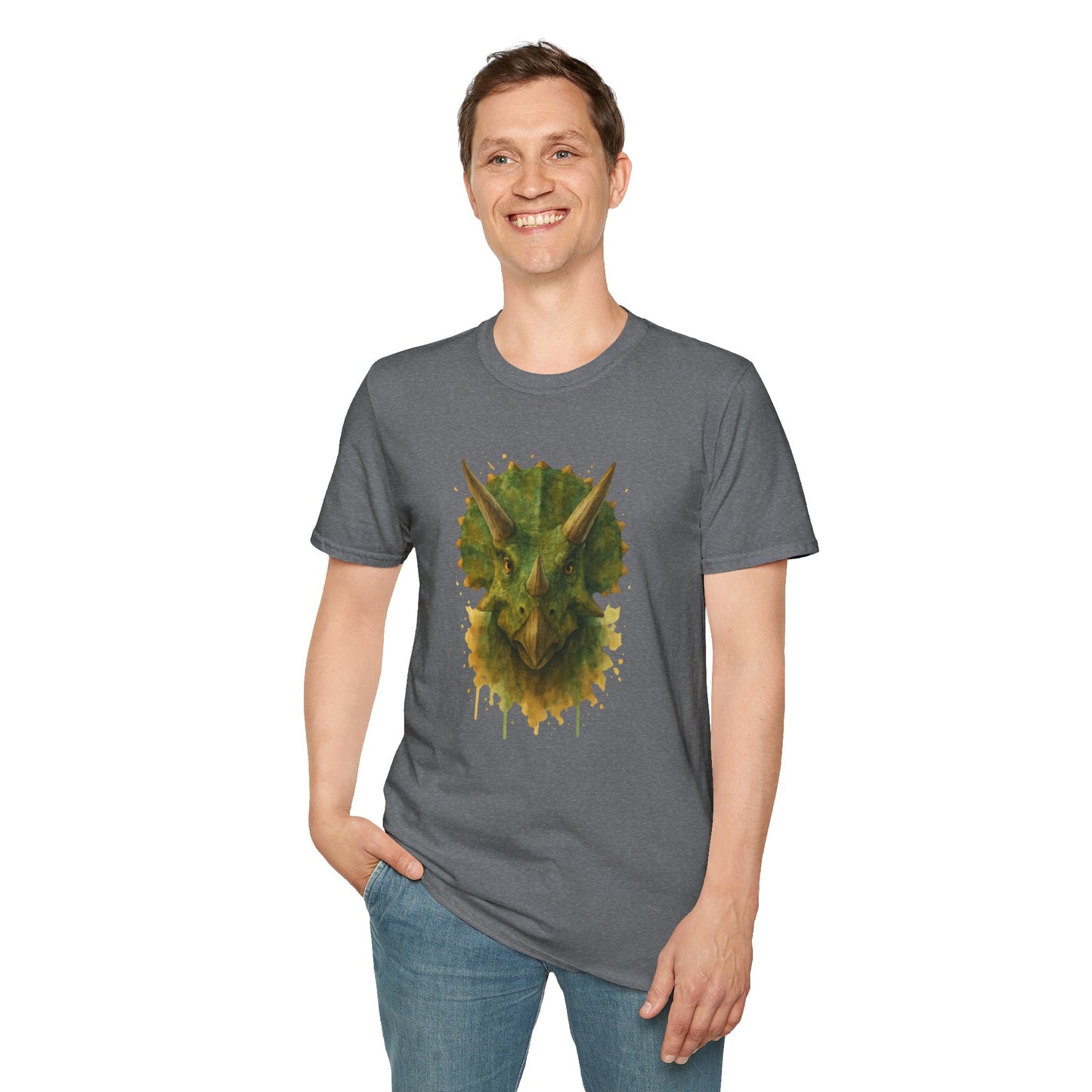 Watercolor Triceratops Dinosaur Shirt | Prehistoric Dino Tee for Women Men and Kids | Unique Gift, Nature Lover T-Shirt