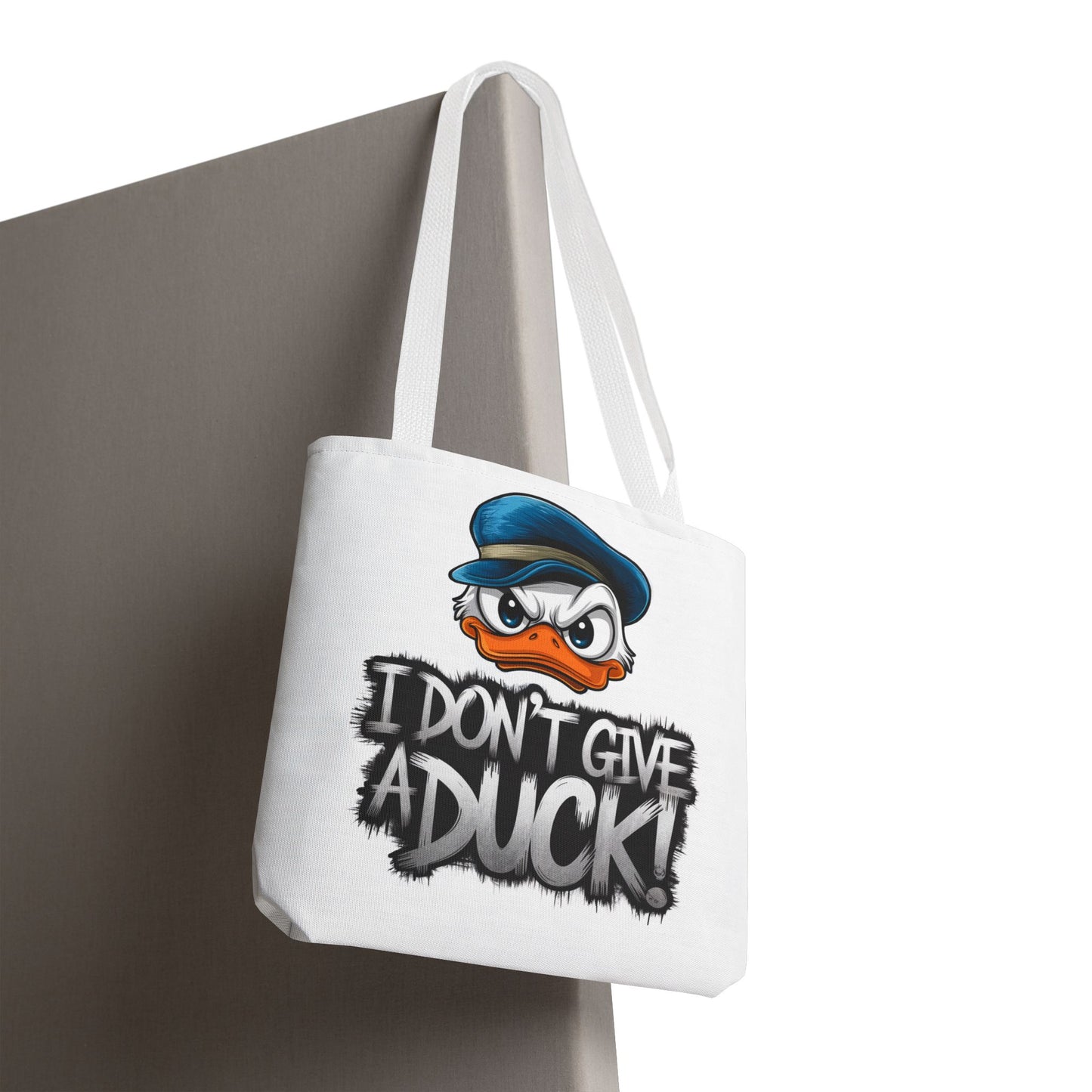 Funny Grumpy Duck Tote Bag | I Don’t Give A Duck Canvas Tote | Eco Reusable Cotton Gift Tote | Cute Animal Humor Market Bag
