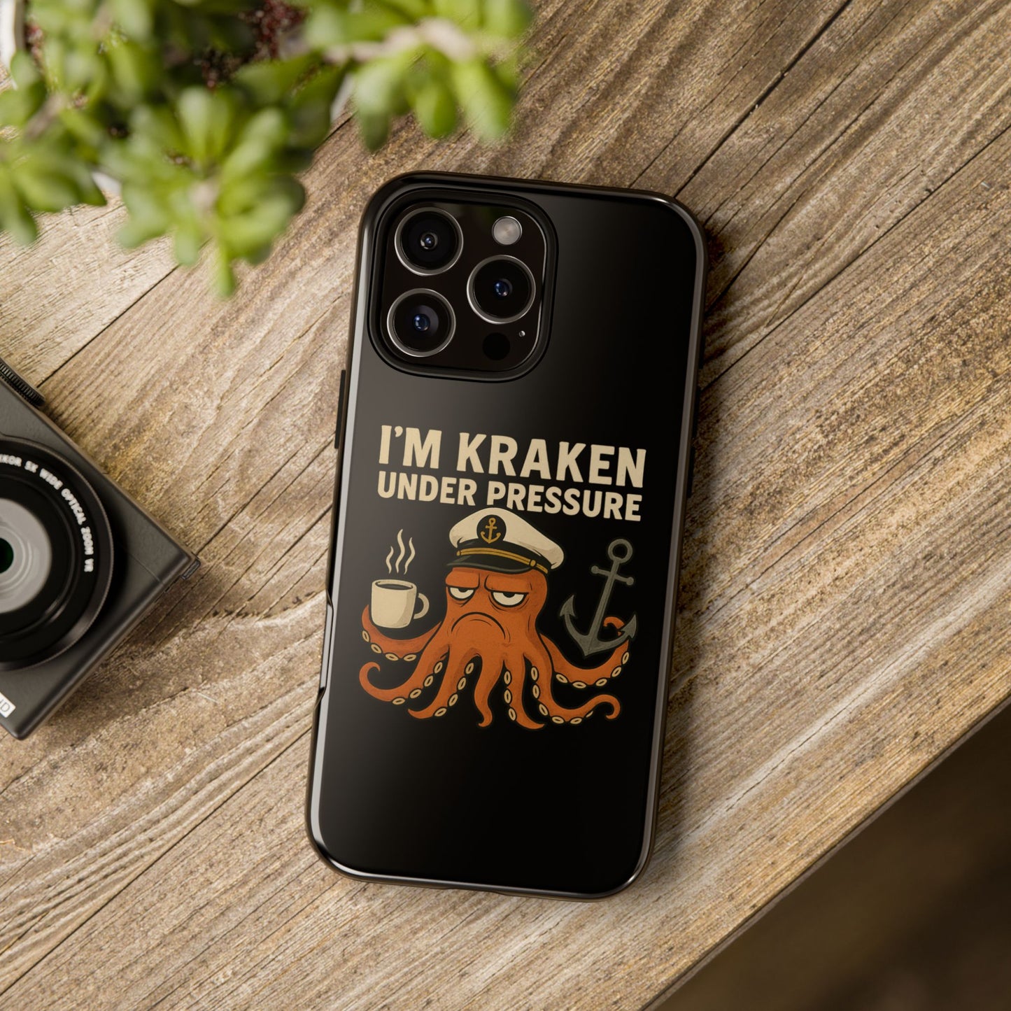 iPhone Case Stressed Octopus 'I'm Kraken Under Pressure' Nautical Phone Case Beach iPhone Case Ocean Themed Case