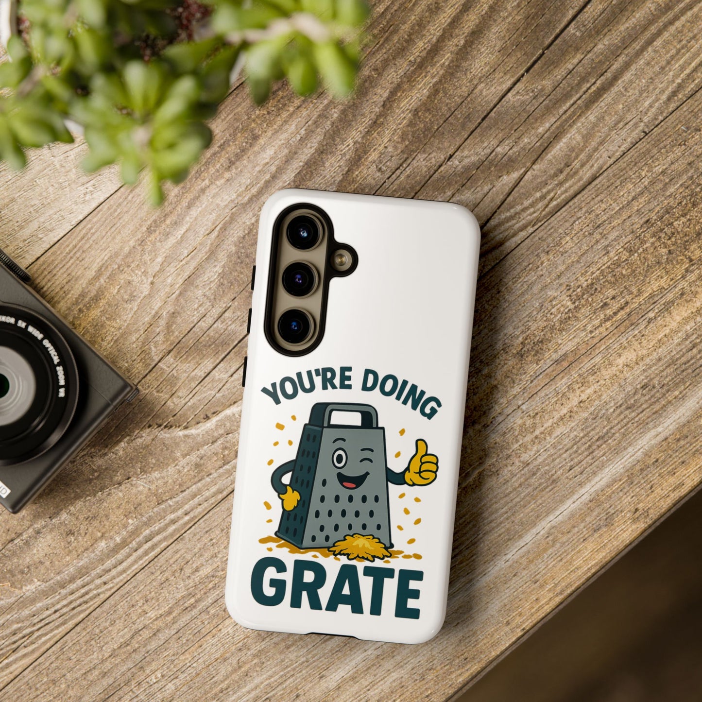 Samsung Tough Case - 'You're Doing Grate' Cheese Grater Design Phone Case for Chefs Foodie Accessory