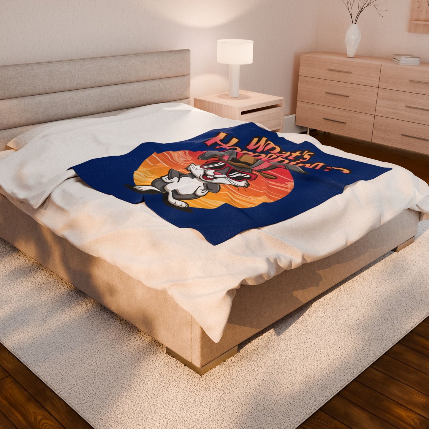 Plush Blanket - What's Hoppening Bunny Design