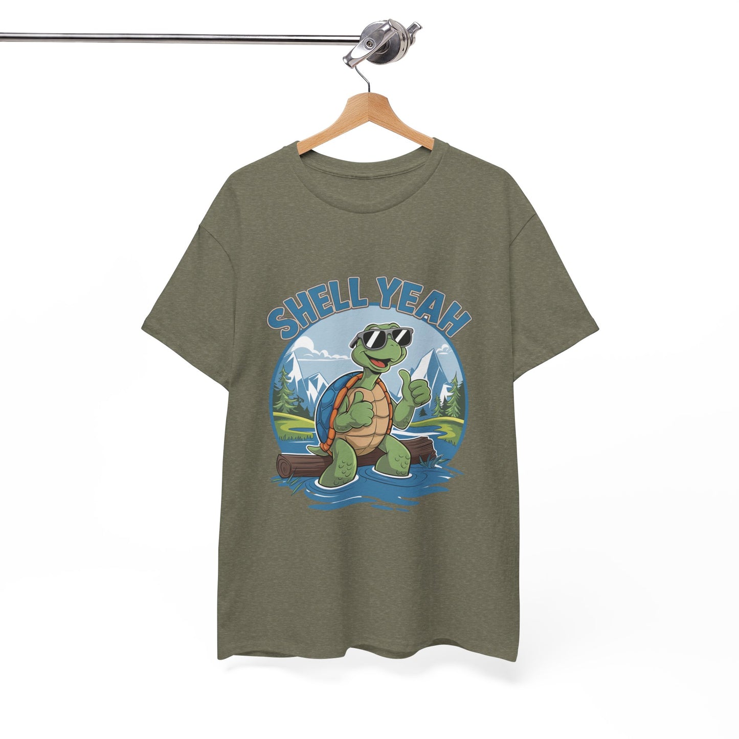 SHELL YEAH Turtle T-Shirt | Funny Cute Turtle Nature Graphic Tee | Handmade Animal Lover Gift | Eco Outdoor Adventure Shirt
