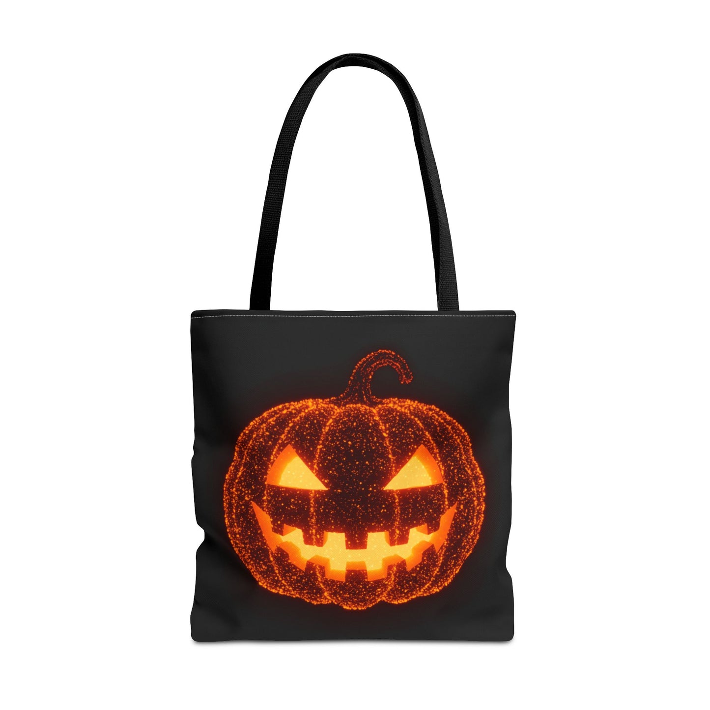 Glowing Pumpkin Tote Bag, Jack O Lantern Halloween Canvas Tote, Spooky Trick Or Treat Bag, Reusable Pumpkin Design Tote, Halloween Gift Bag