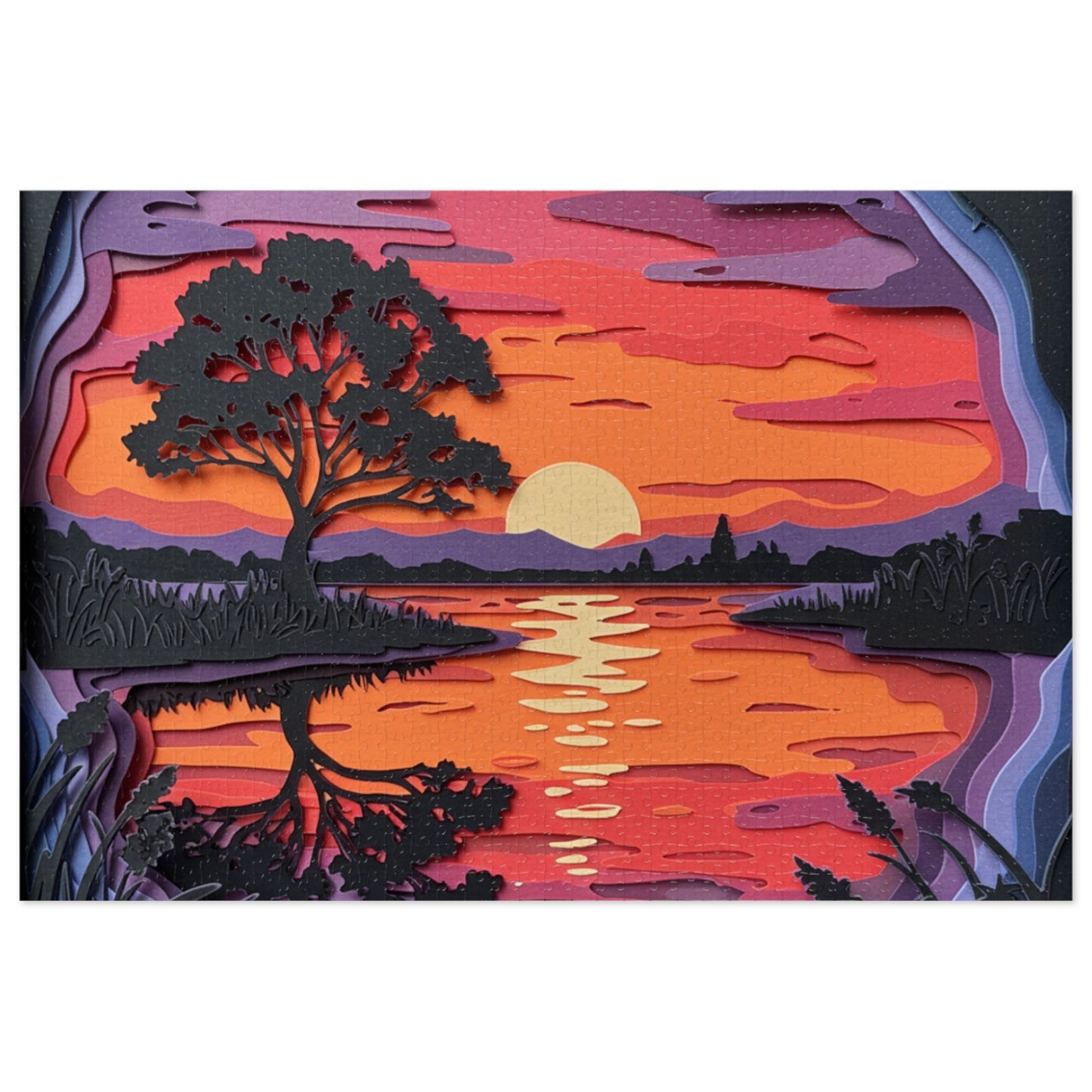 Sunset Paper Art Jigsaw Puzzle