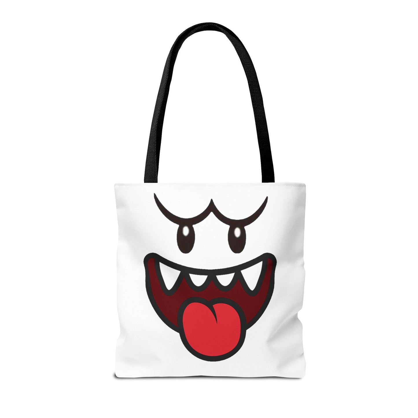 Funny Ghost Face Tote Bag, Spooky Halloween Shopping Bag, Creepy Cute Gamer Tote, Novelty Reusable Canvas Bag, Horror Themed Trick or Treat Bag