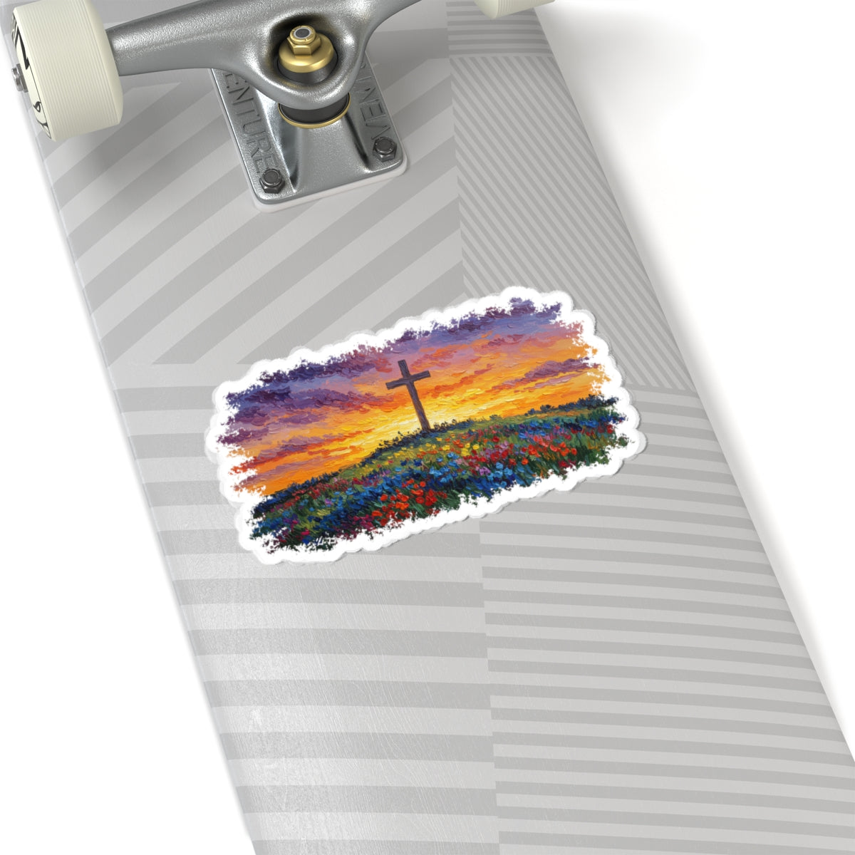 Van Gogh Cross Kiss-Cut Stickers Cross Sticker Christian Decal Spiritual Decor