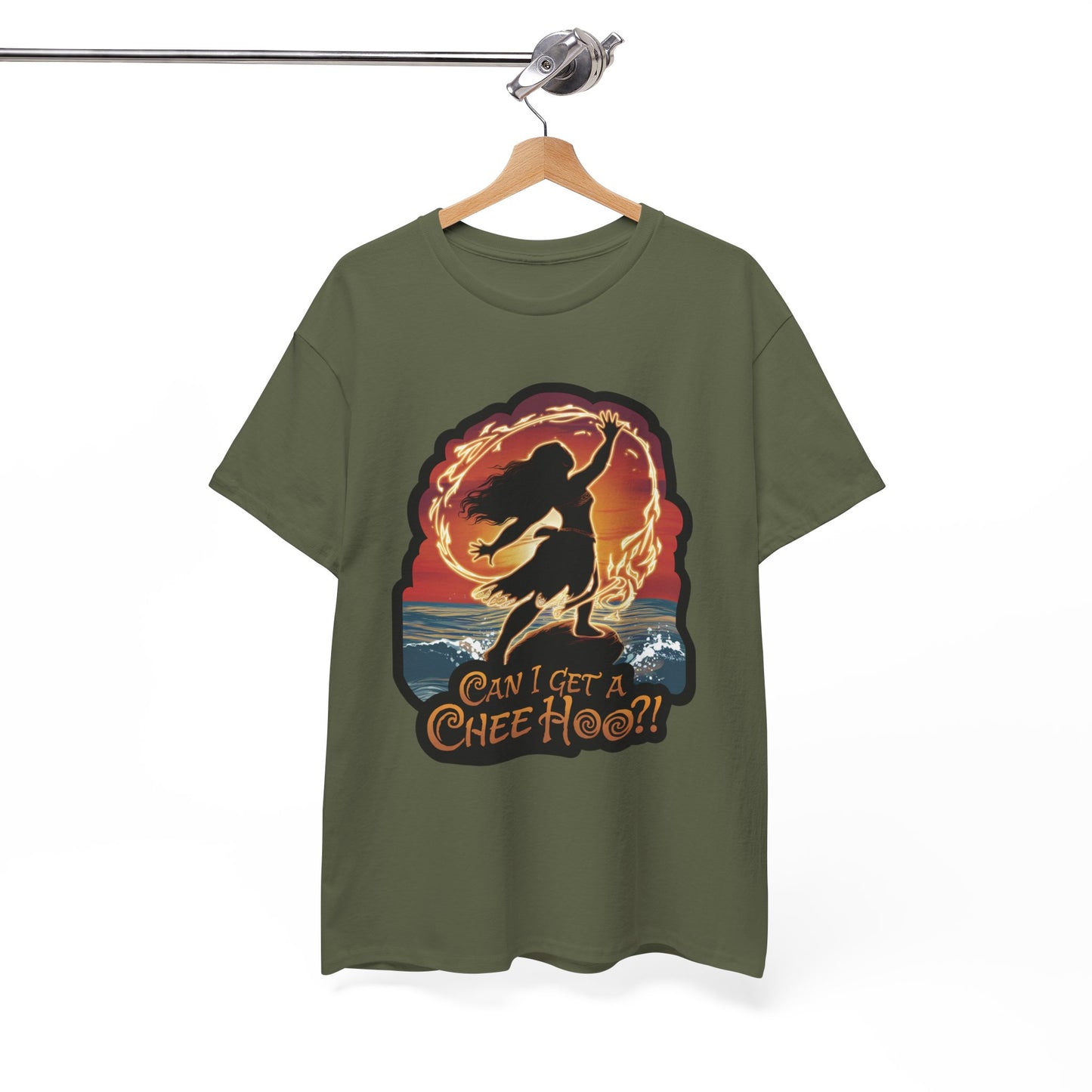 Can I Get a Chee Hoo Shirt – Hawaiian Island Vibes Tee – Hula Dancer Sunset Graphic T-Shirt – Polynesian Luau Party Unisex Top
