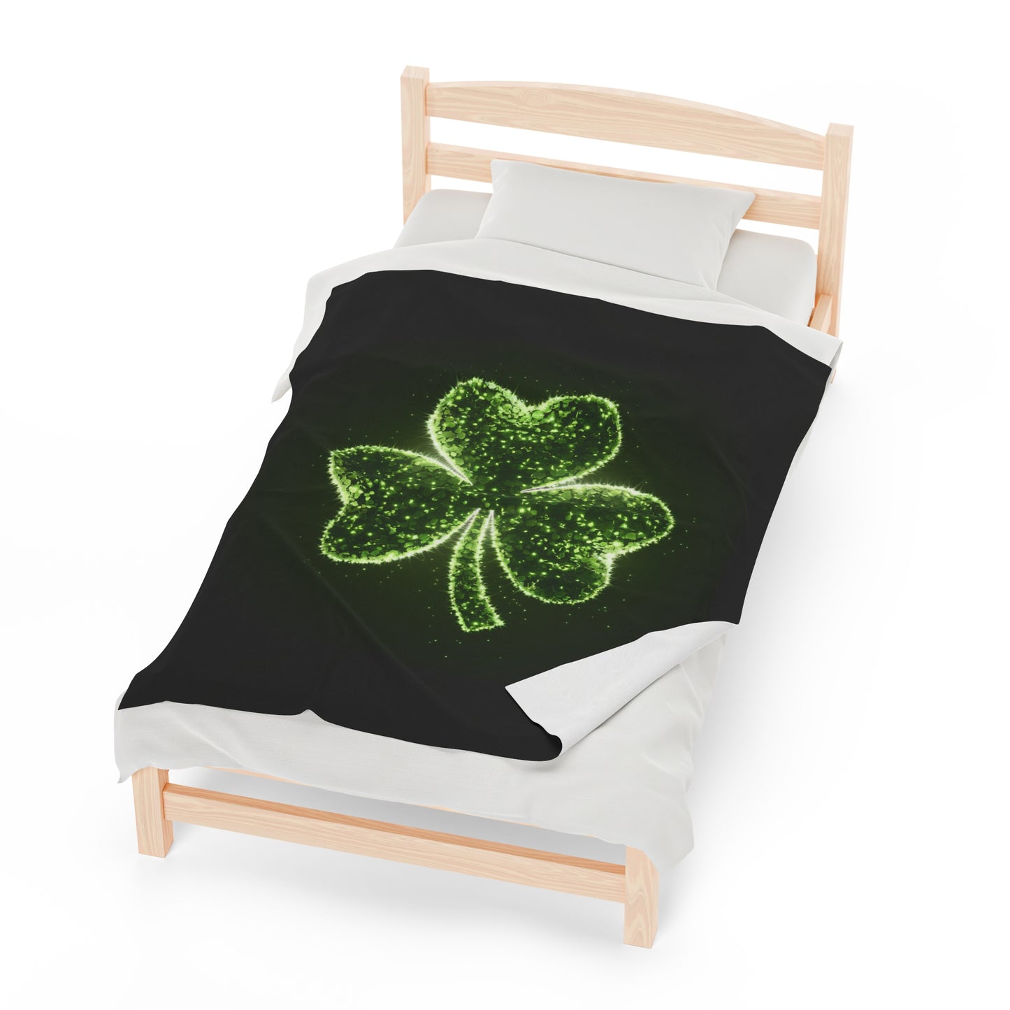 Plush Blanket with Shamrock Design