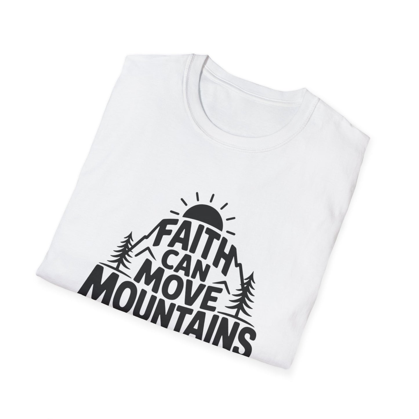 Faith Can Move Mountains T-Shirt | Christian Inspirational Mountain Tee | Boho Nature Faith Graphic Shirt | Gospel Verse Gift for Believers