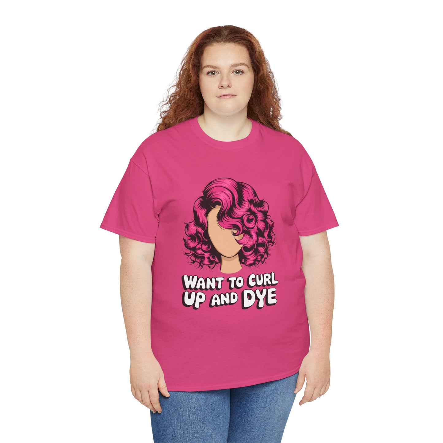 Curly Hair Tee: Want To Curl Up And Dye – Funny Hair Colorist Tee, Salon & Curl Lovers Gift, Trendy Graphic Shirt for Hairstylists
