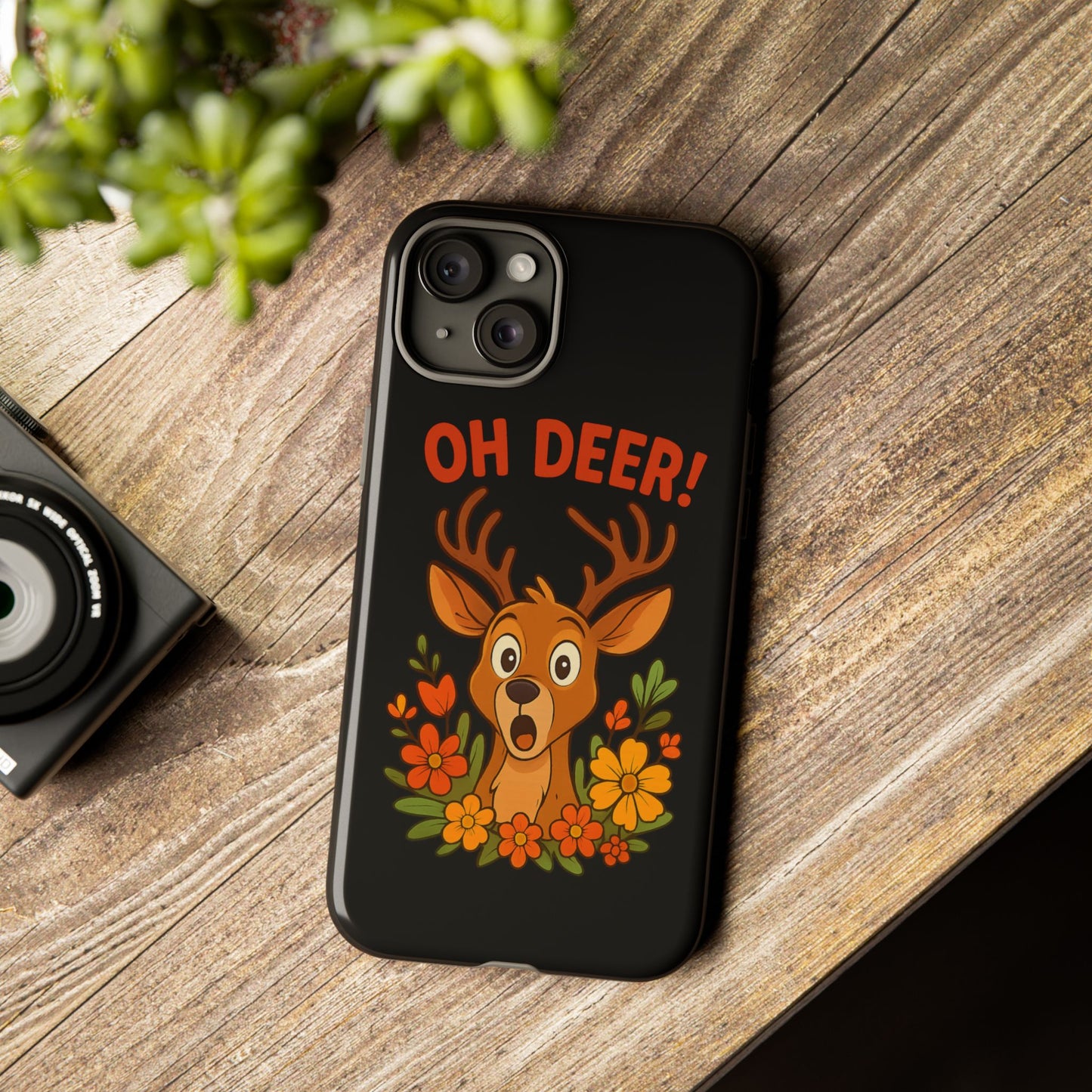 iPhone Case - Startled Deer 'Oh Deer' Nature Lover Phone Case Funny iPhone Accessory