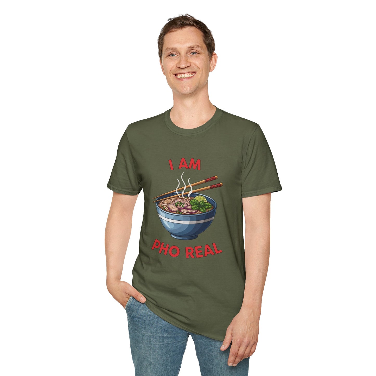 I Am Pho Real T-Shirt | Funny Pho Bowl Shirt | Foodie Pun Tee | Ramen Alternative Gift | Cute Asian Noodle Humor Tee | Gift for Food Lovers