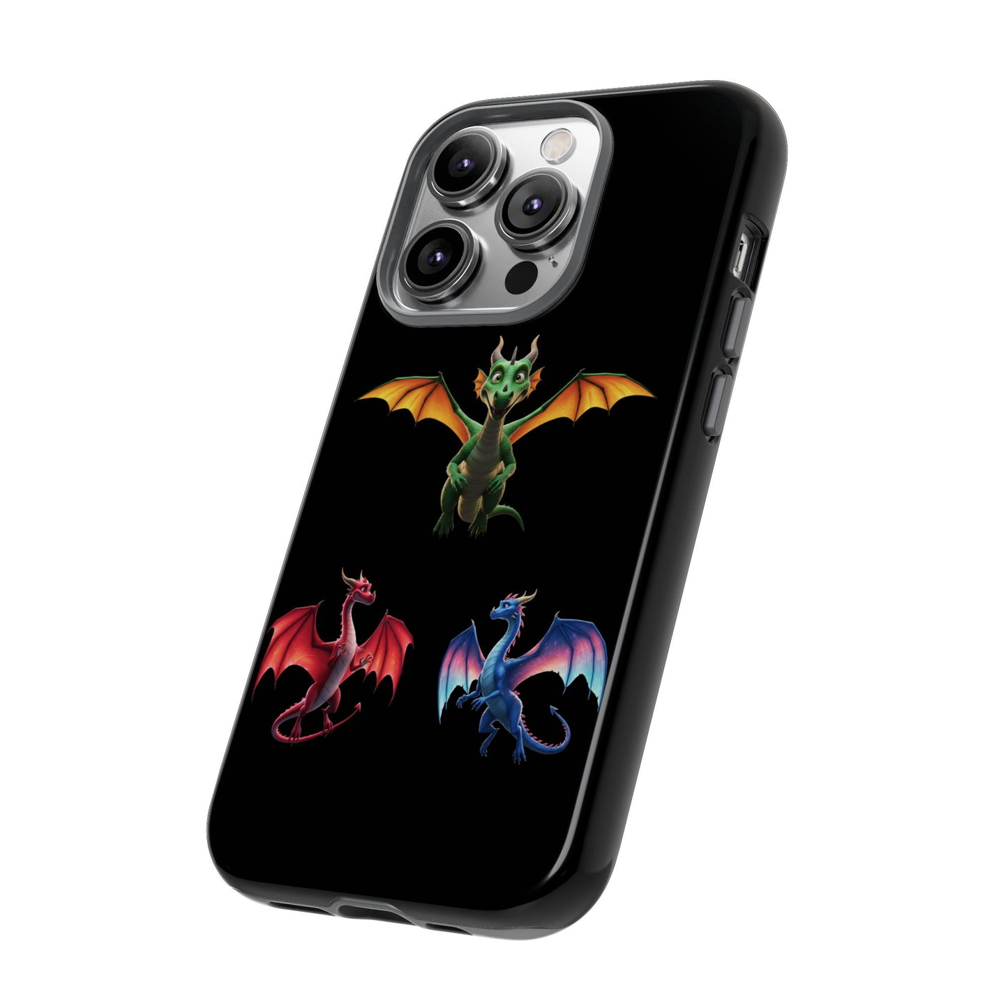 Vibrant Fantasy Dragon iPhone Case - Tough Armor Cover for iPhone 15/14/13 - Colorful Mythical Wings Gift for Dragon Lovers