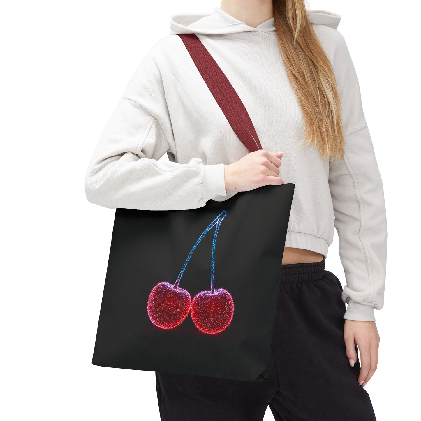 Sparkling Cherry Tote Bag Reusable Bag Shopping Bag Cherry Bag Reusable Tote