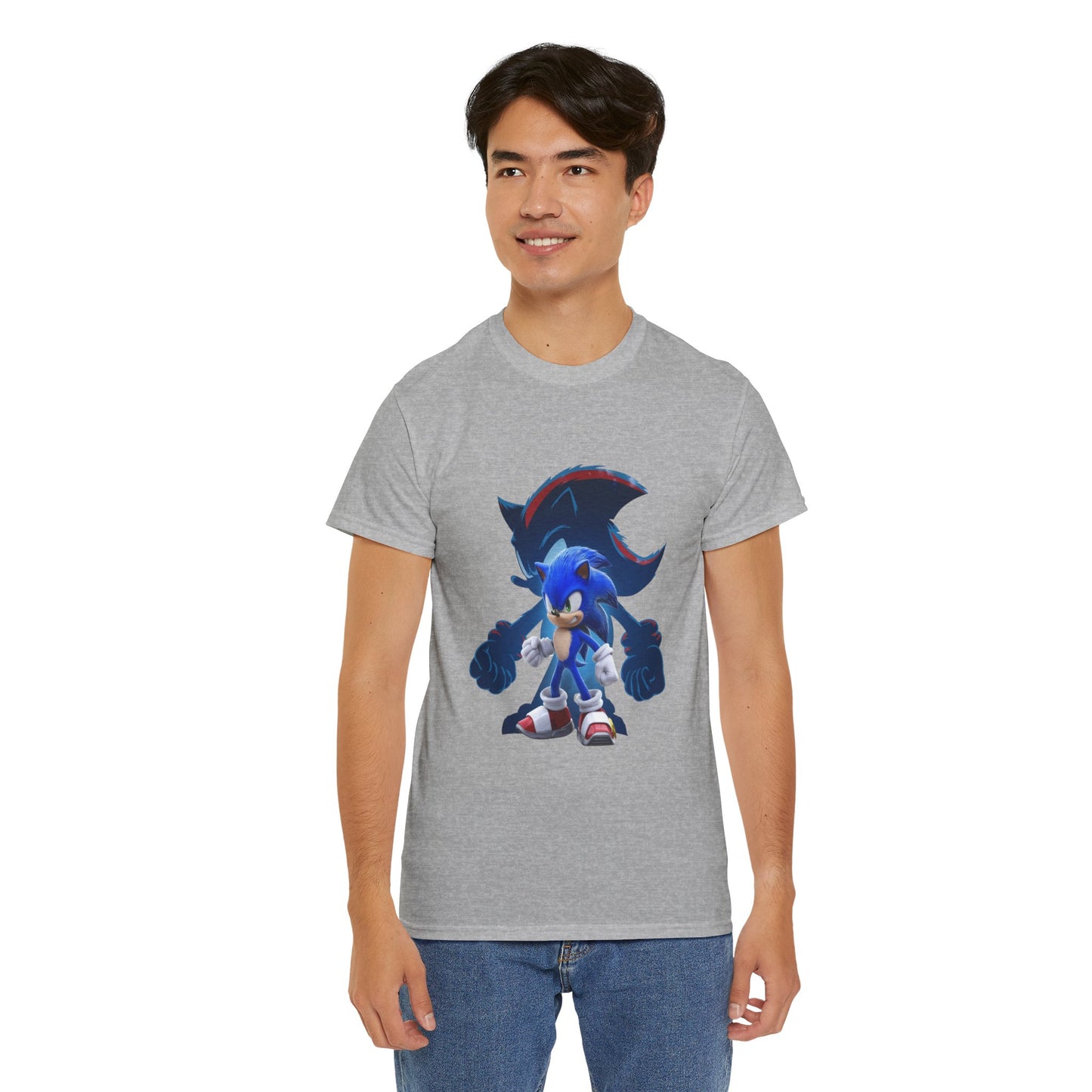 Blue Speed Hero Graphic Tee | Retro Gaming Legend T-Shirt | Fan Inspired Gamer Apparel | Cool Vintage Style Unisex Shirt for Adults & Teens