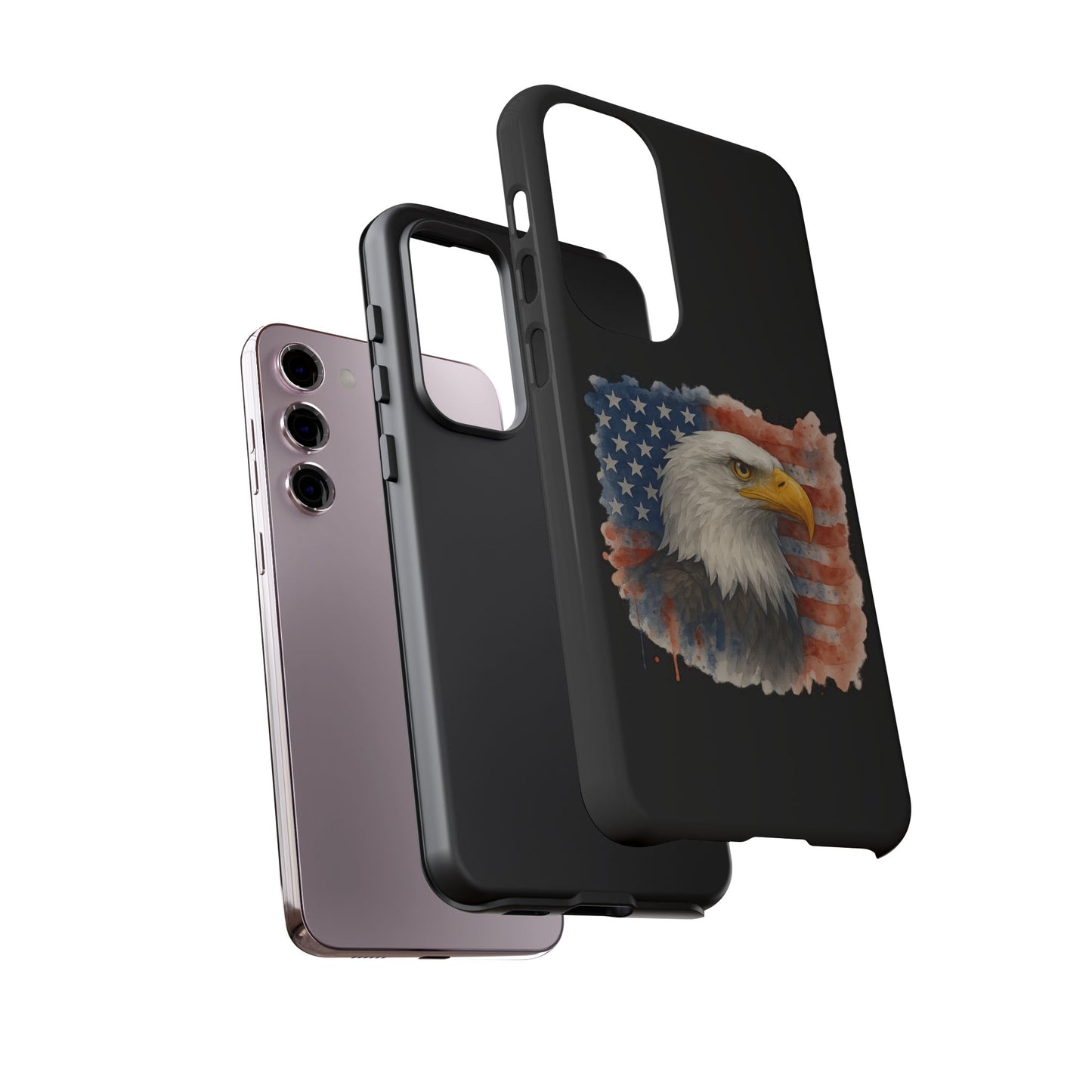 Eagle Flag Phone Case for Samsung Phone - Patriotic Tough Case for Freedom Lovers 4th of July Case Memorial Day Veteran's Day