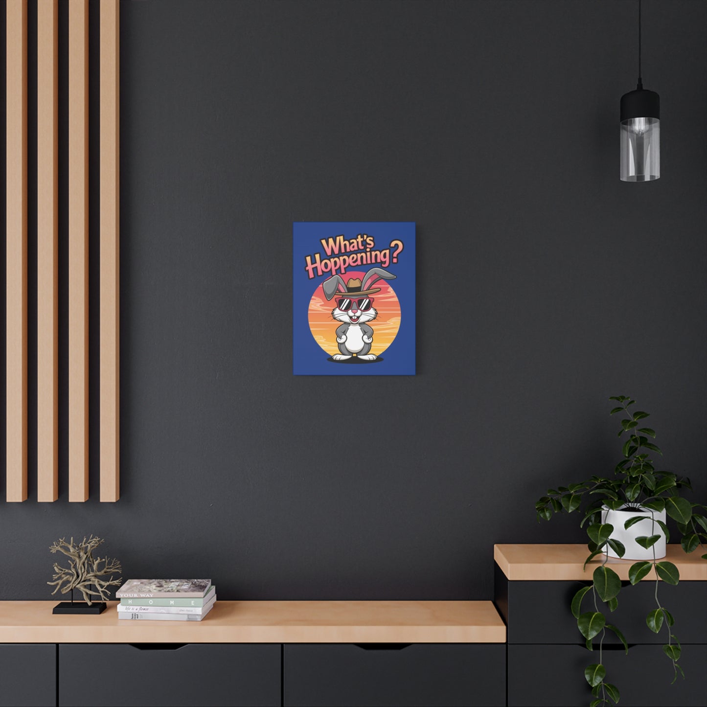What's Hoppening Canvas Art; Bunny Art; Rabbit Canvas