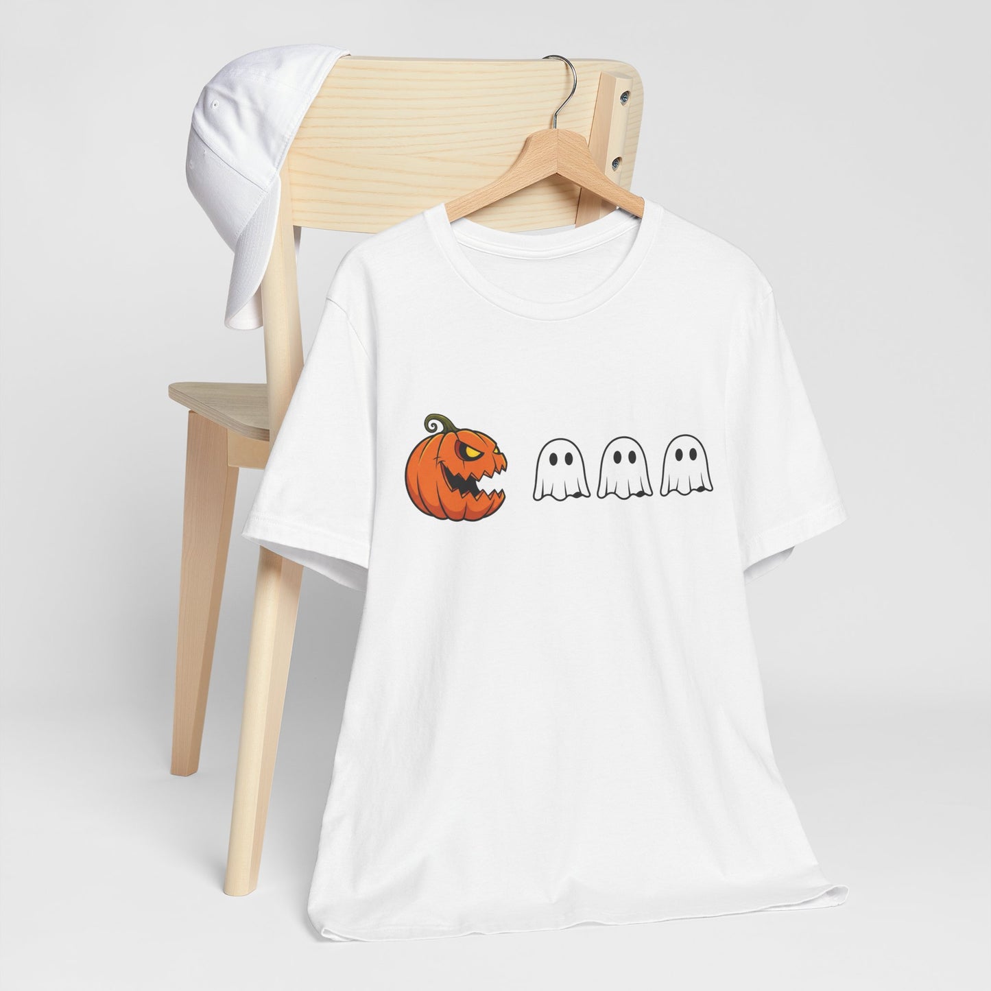 Pumpkin Pac-Man Shirt, Halloween Arcade Tee, Pumpkin Chase Ghosts Tee, Retro Gaming Halloween, Spooky Season Shirt, Vintage Game Pumpkin Top