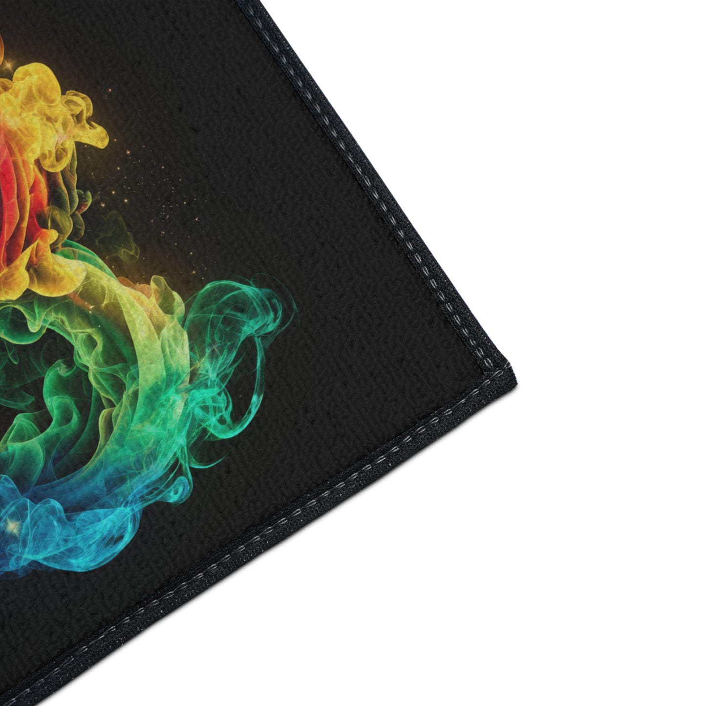 Floor Mat - Colorful Heart Shaped Smoke Design