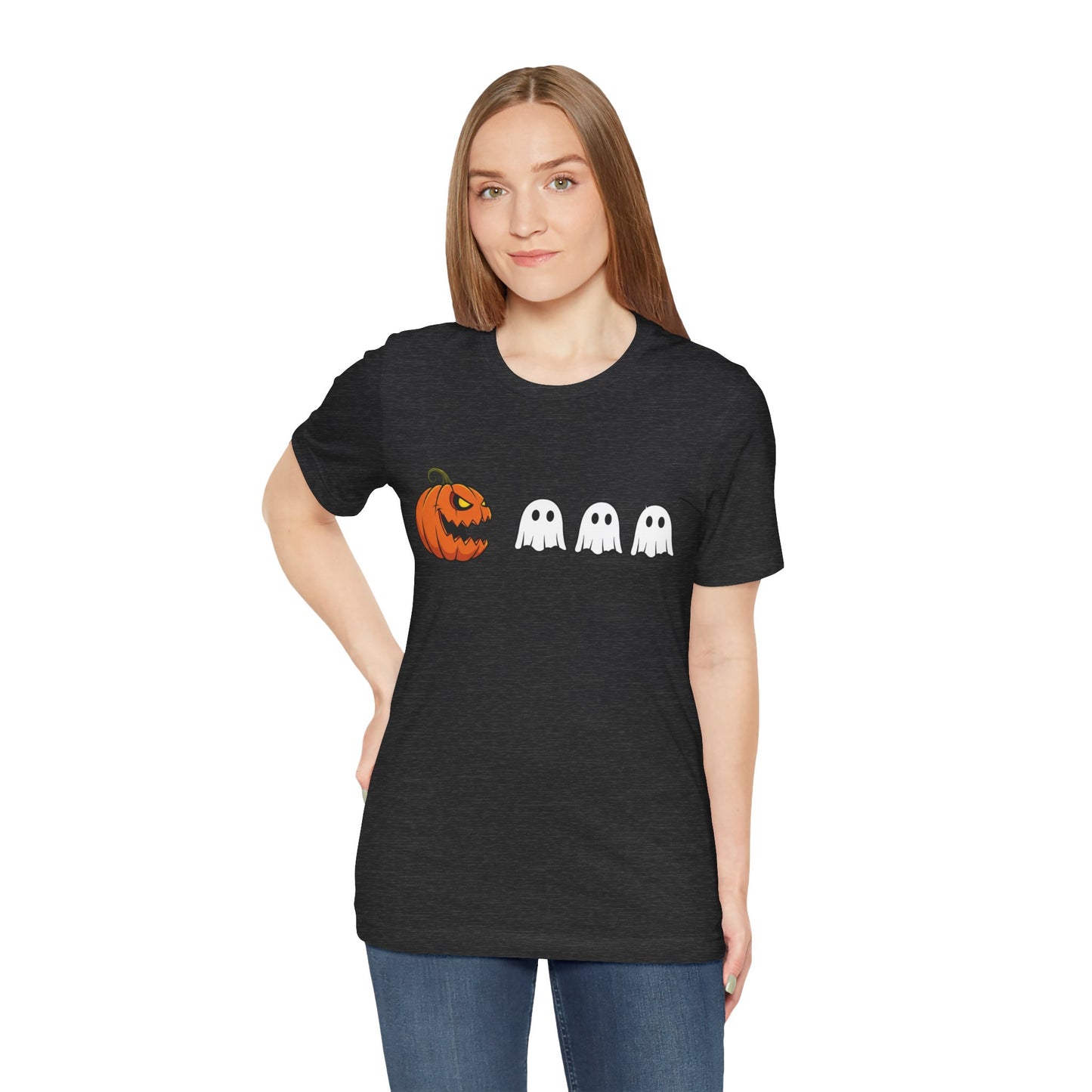 Pumpkin Pac-Man Shirt, Halloween Arcade Tee, Pumpkin Chase Ghosts Tee, Retro Gaming Halloween, Spooky Season Shirt, Vintage Game Pumpkin Top