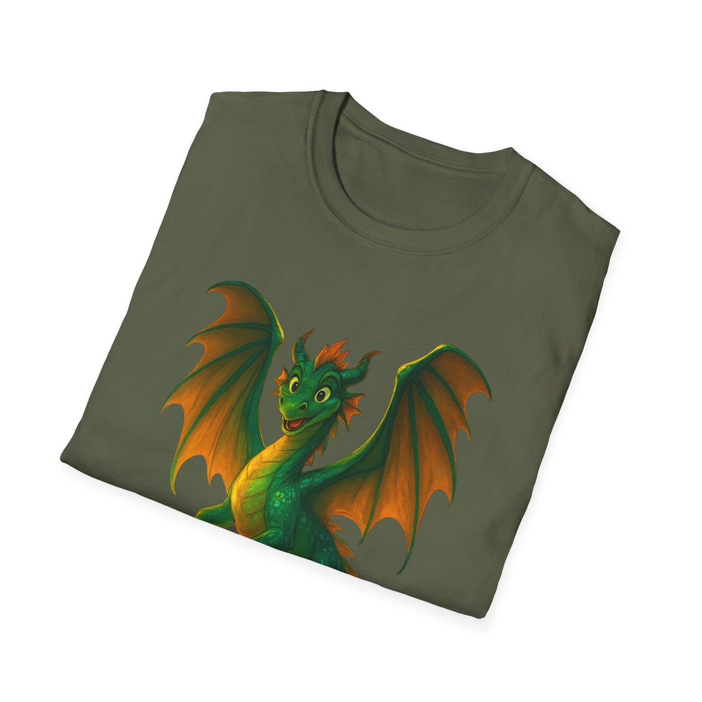 Green Dragon Fantasy T-Shirt | Unisex Mythical Creature Tee | DnD Gamer Gift | Cool Dragon Shirt | Magic RPG Nerdy Graphic Tee