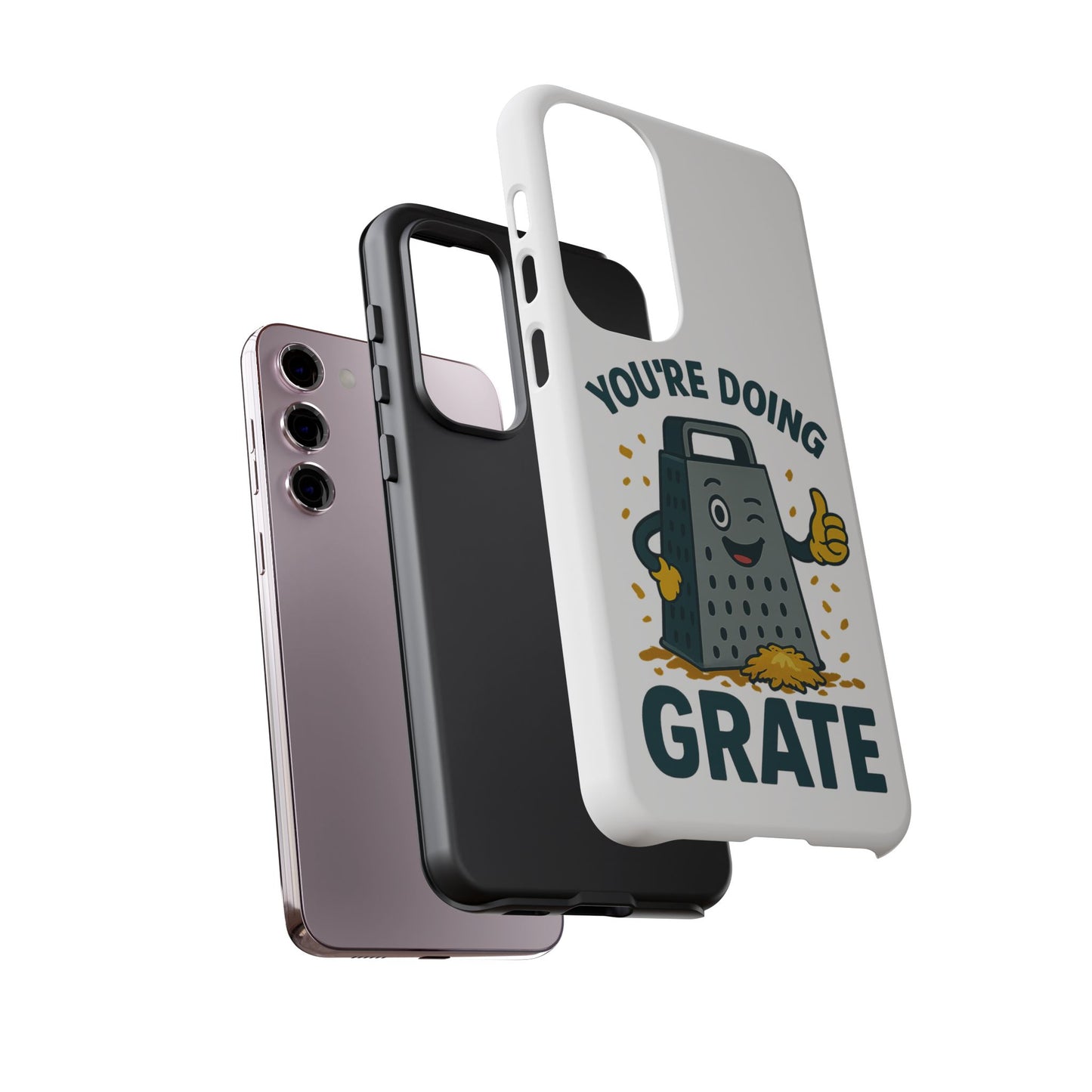 Samsung Tough Case - 'You're Doing Grate' Cheese Grater Design Phone Case for Chefs Foodie Accessory