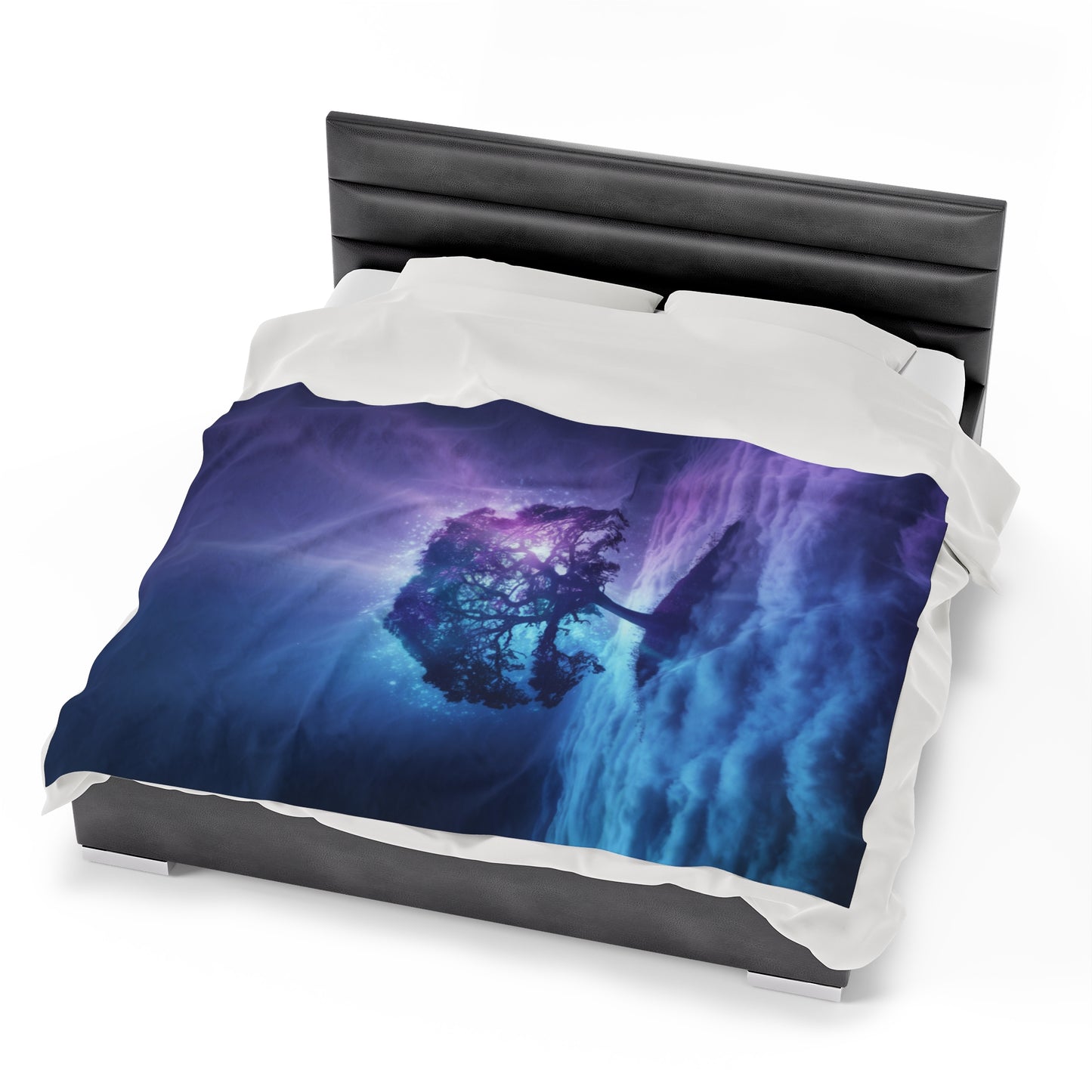 Plush Blanket Dreamy Tree in the Clouds Design