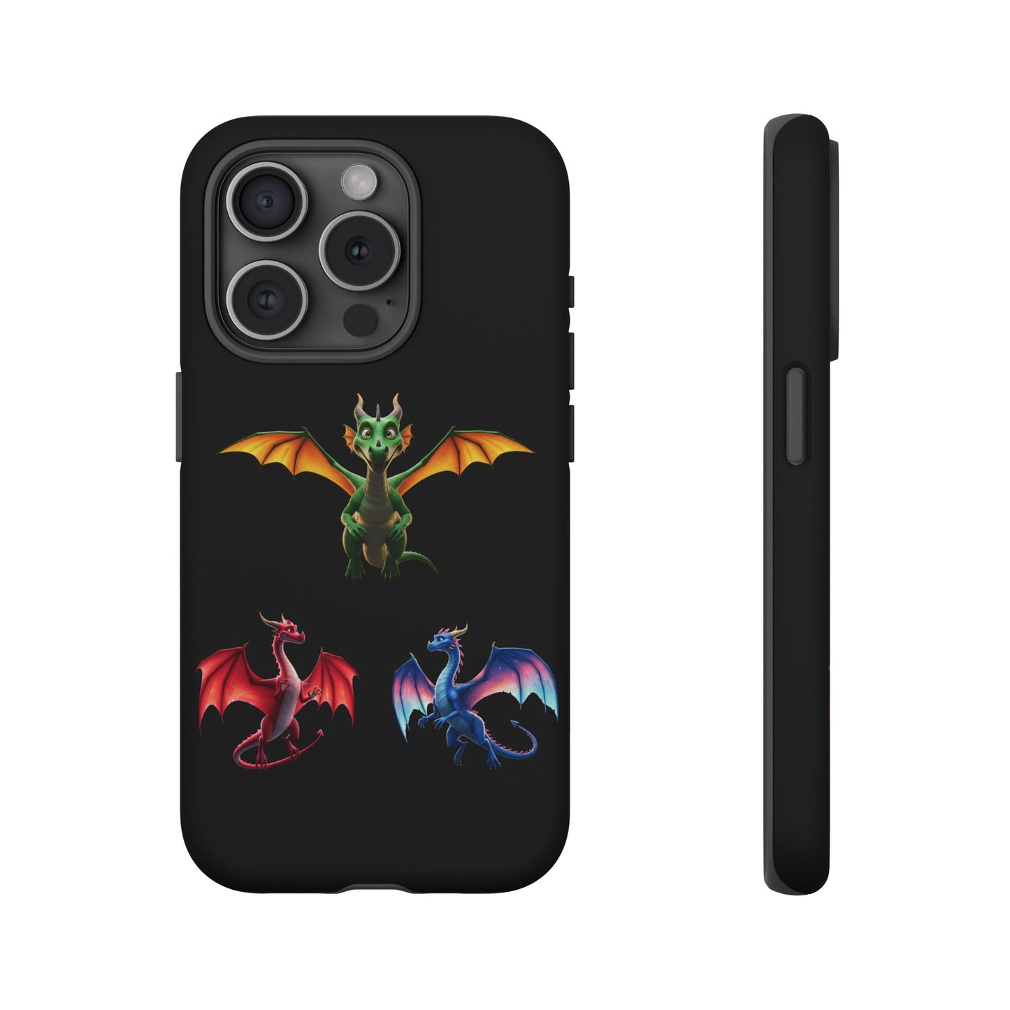 Vibrant Fantasy Dragon iPhone Case - Tough Armor Cover for iPhone 15/14/13 - Colorful Mythical Wings Gift for Dragon Lovers