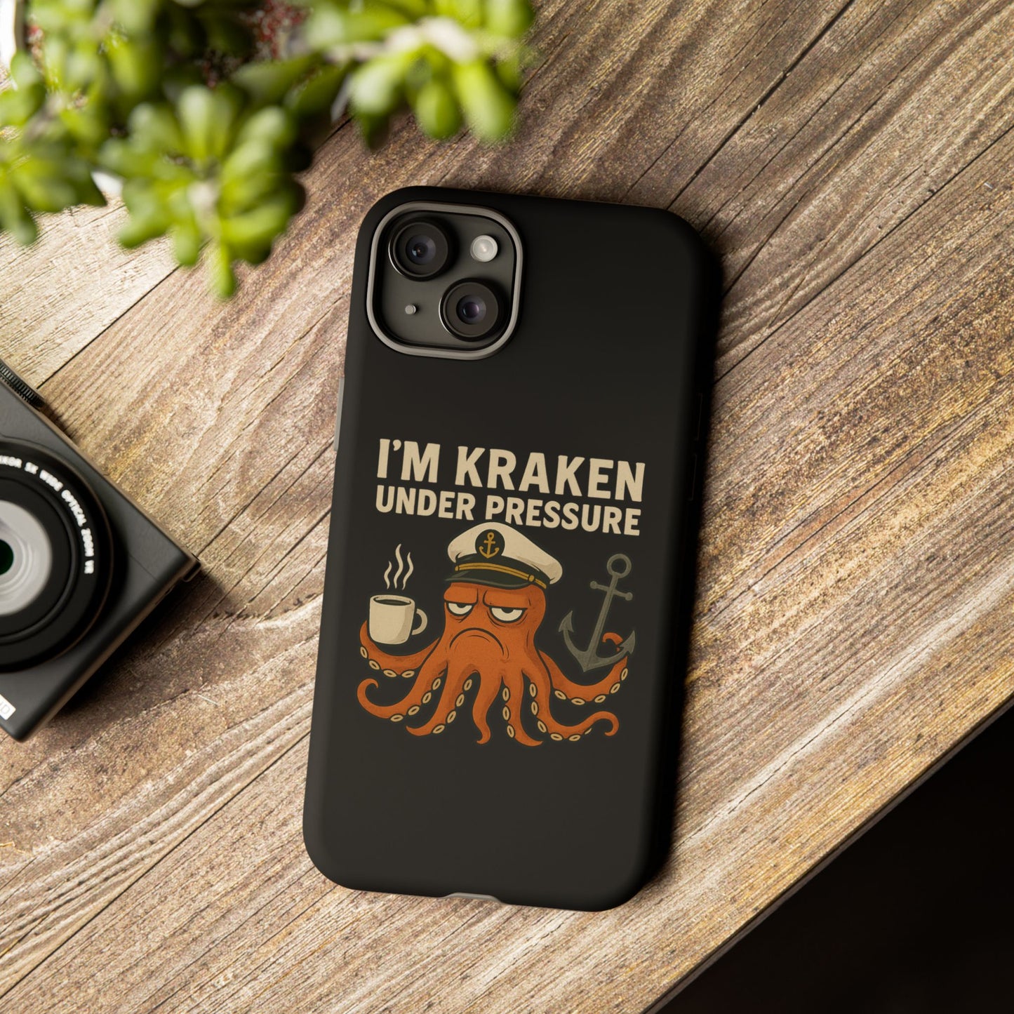 iPhone Case Stressed Octopus 'I'm Kraken Under Pressure' Nautical Phone Case Beach iPhone Case Ocean Themed Case