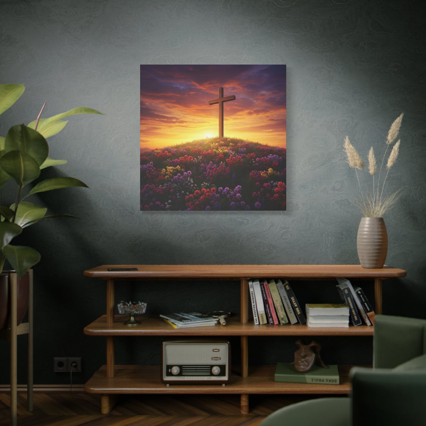 Canvas Cross Art Christian Canvas Cross Decor Religious Art Spiritual Painting Unique Decor Gift for Christian