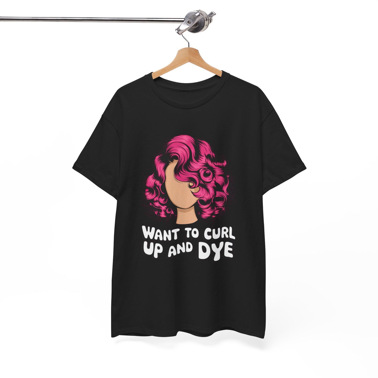 Curly Hair Tee: Want To Curl Up And Dye – Funny Hair Colorist Tee, Salon & Curl Lovers Gift, Trendy Graphic Shirt for Hairstylists