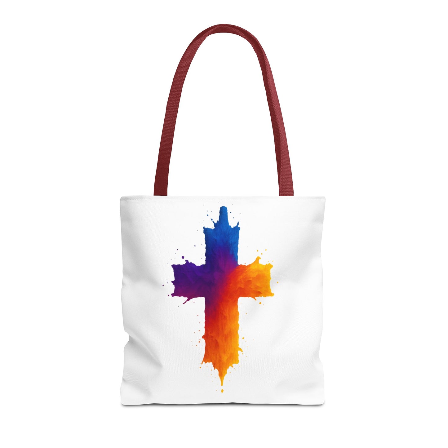 Watercolor Cross Tote Bag, Faith Tote, Christian Gift Bag, Religious Art Shoulder Bag, Inspirational Everyday Carry, Spiritual Cross Design Tote