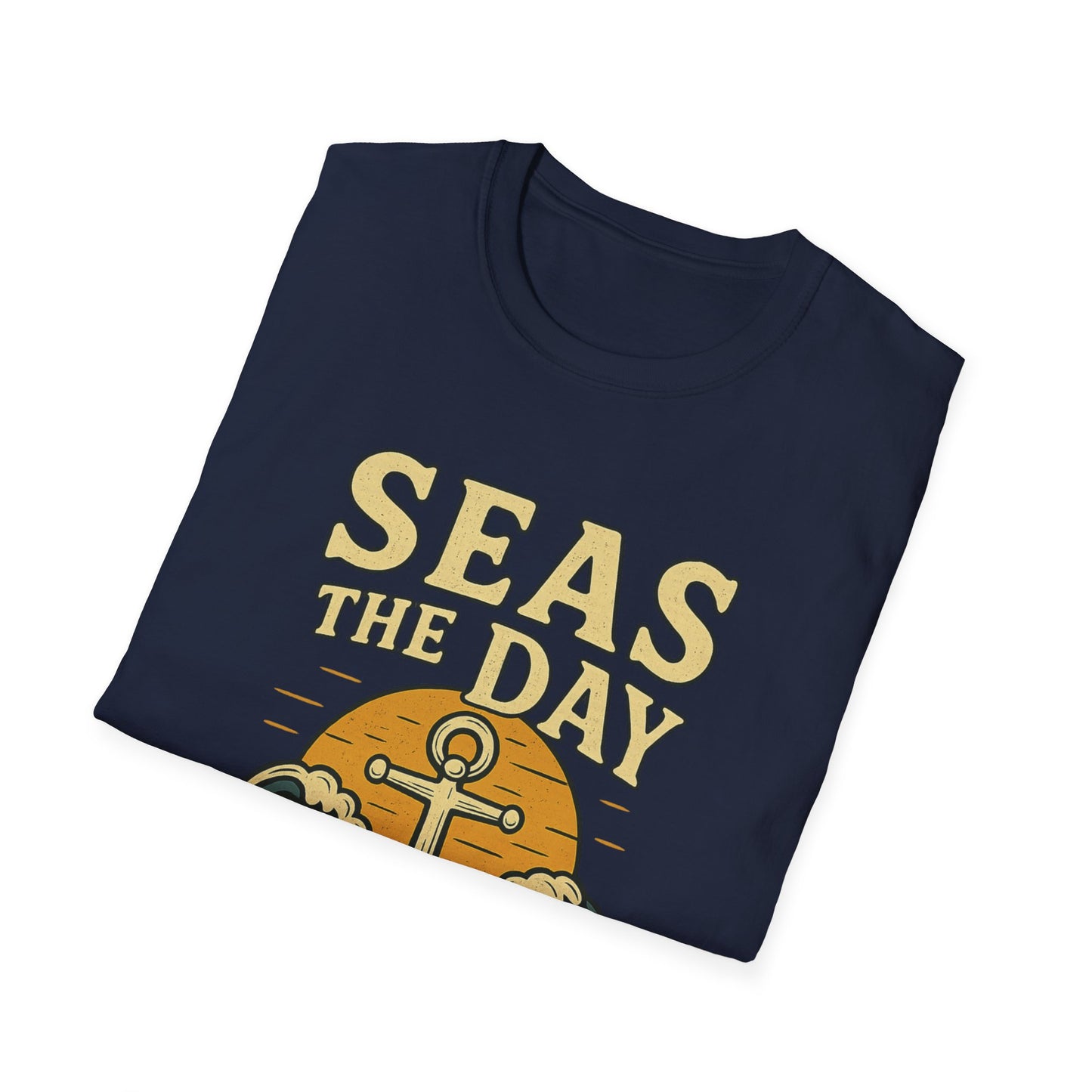 Seas the Day Shirt – Nautical Anchor Ocean Tee | Coastal Beach Graphic T-Shirt | Funny Seaside Pun Gift | Unisex Summer Travel Top