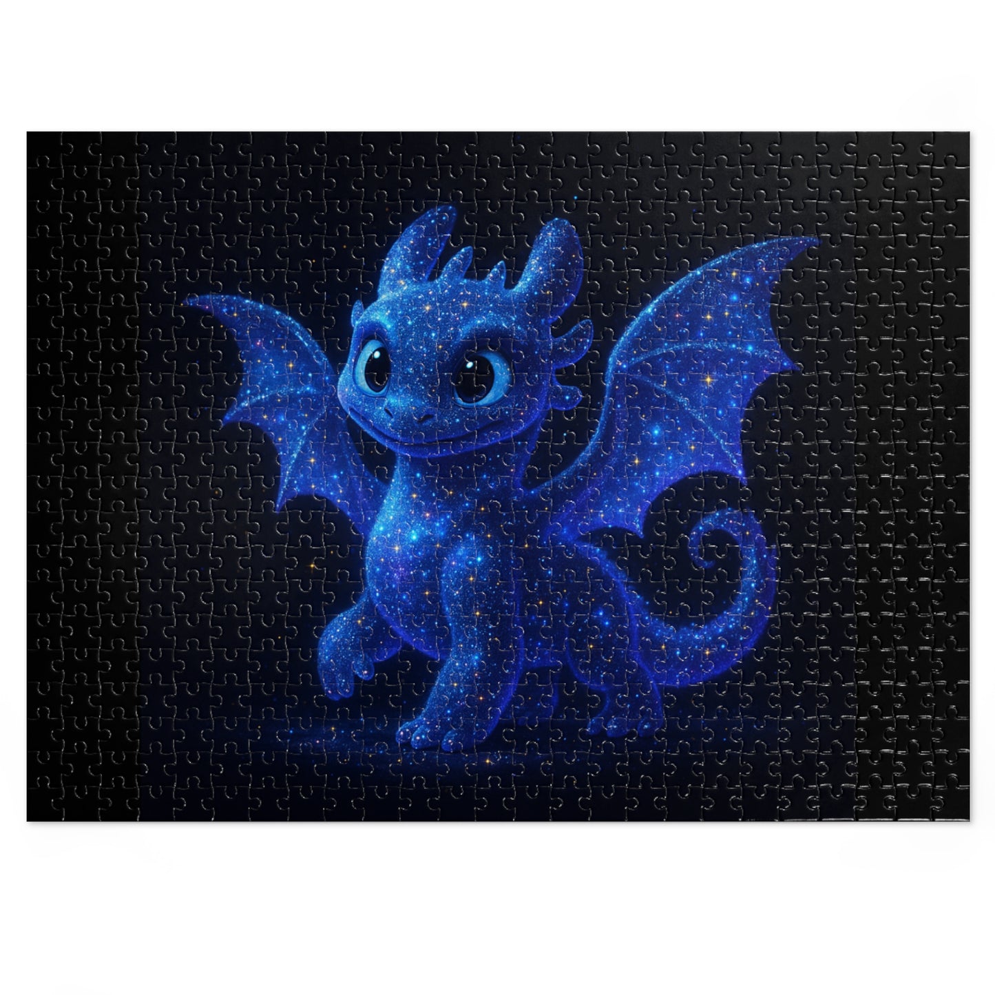Galaxy Dragon Jigsaw Puzzle - Cute Fantasy Night Sky Puzzle Gift for Kids & Adults - Starry Sky Dragon Puzzle - Whimsical Game