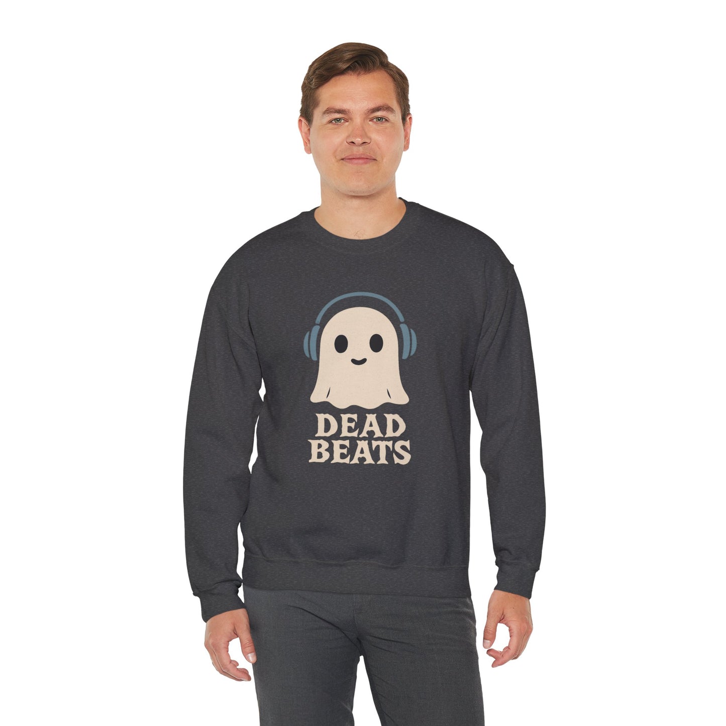 Dead Beats Ghost Sweatshirt, Funny Halloween Crewneck, Spooky Season Pullover, Music Lover Halloween Shirt, Cute Ghost Graphic Top