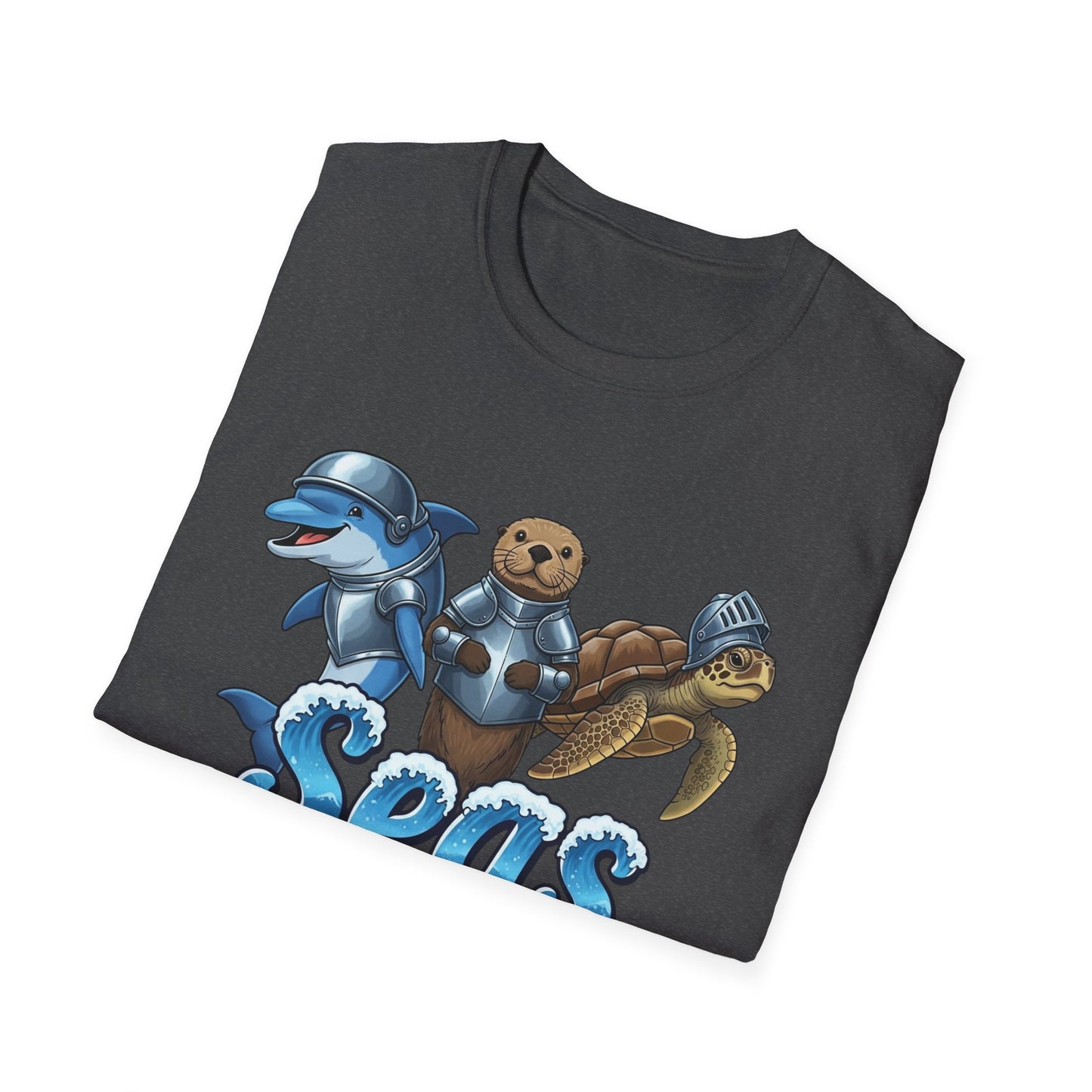 Seas the Day Shirt | Ocean Knight Animals Dolphin Otter Turtle Graphic Tee | Funny Sea Life Adventure Tee | Gift for Beach Lovers
