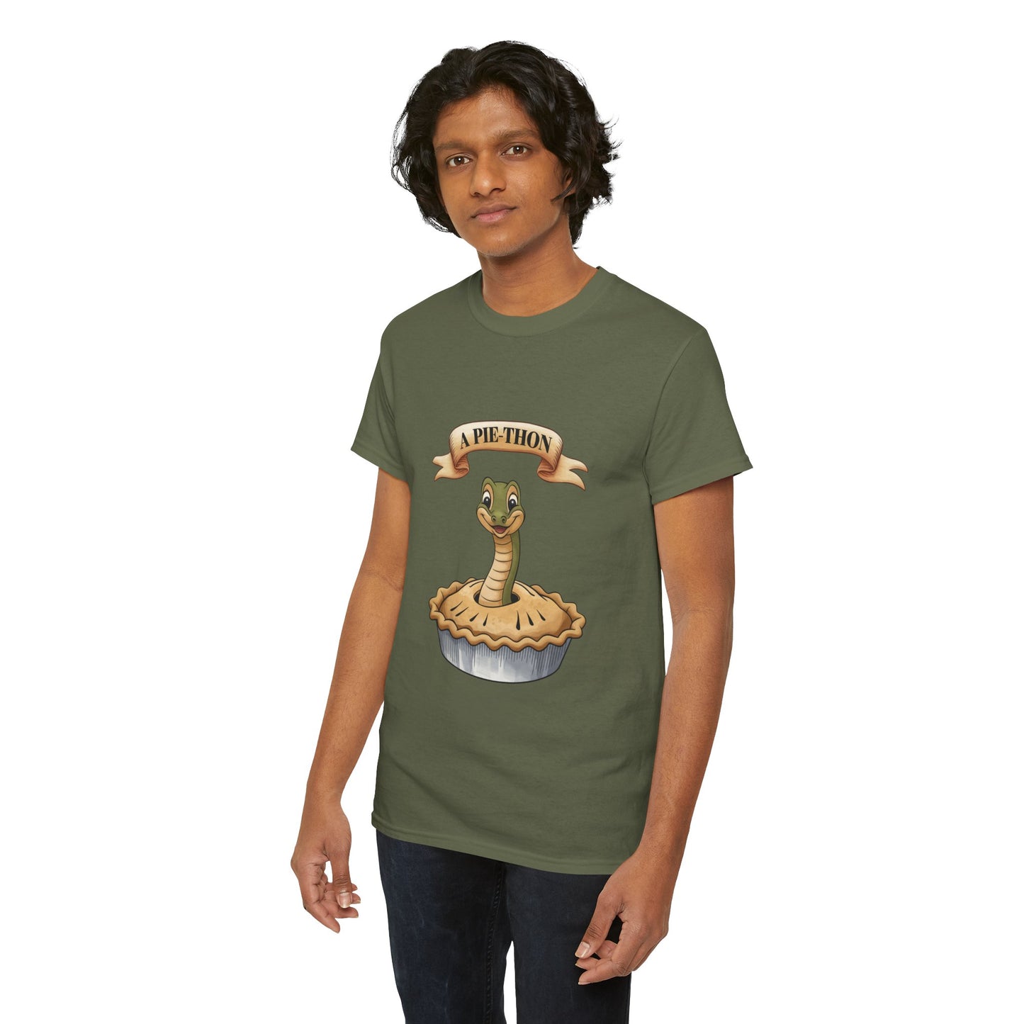 A Pie-Thon Funny Snake Pun Shirt – Cute Animal Joke T-Shirt – Quirky Graphic Tee for Pun Lovers, Reptile Fans, and Unique Gift Ideas